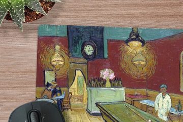 MuchoWow Gaming Mauspad Das Nachtcafé - Vincent van Gogh (1-St), Mousepad mit Rutschfester Unterseite, Gaming, 40x40 cm, XXL, Großes