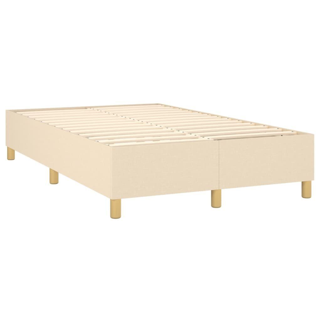 vidaXL Bett Boxspringbett mit Matratze Creme 120x200 cm Stoff
