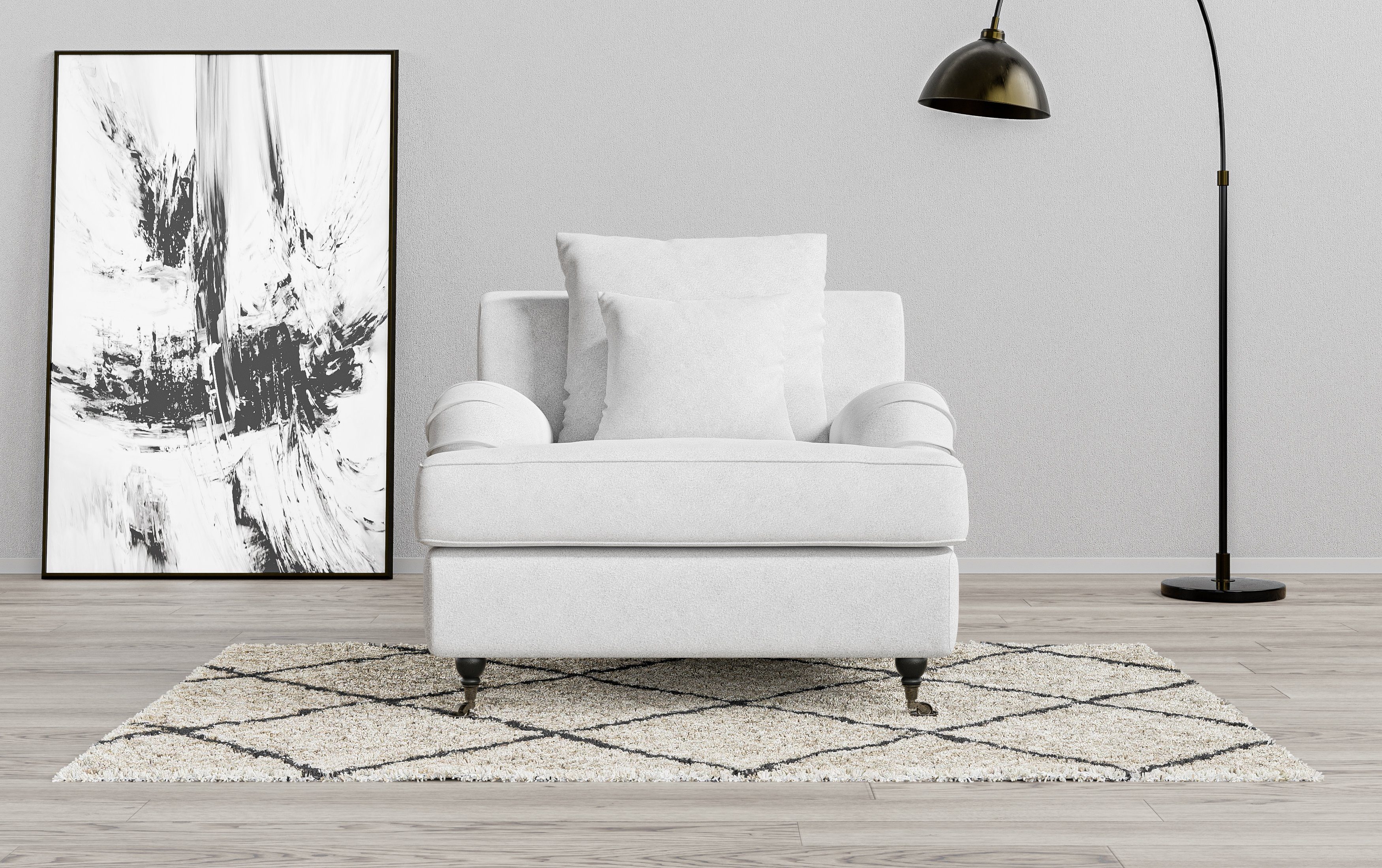 Home affaire Кресла NORIN, zwei Fußarten: vorne - Rollen, hinten - Holzfüße