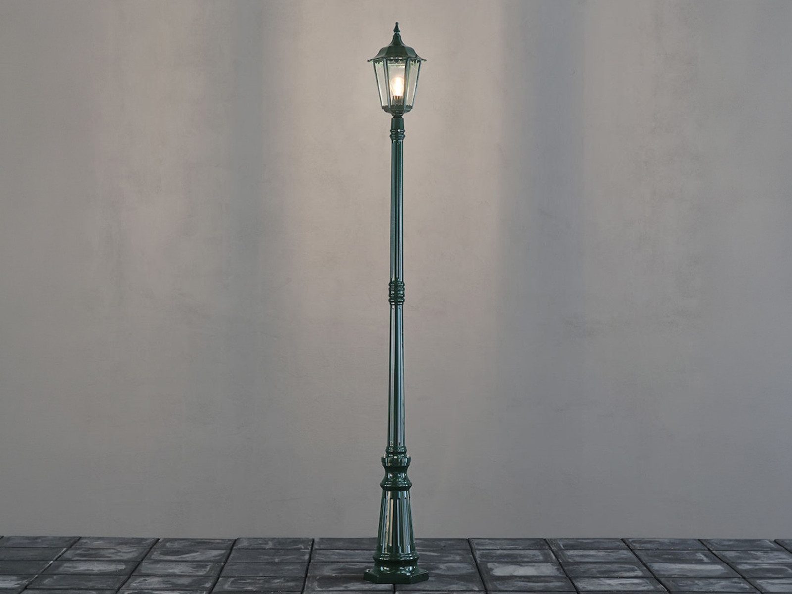 KONSTSMIDE LED Gartenleuchte Höhe 210cm, inkl. E27 Leuchtmittel, LED wechselbar, Warmweiß, große Straßenlaterne, Mastleuchte zur Garten Wegbeleuchtung
