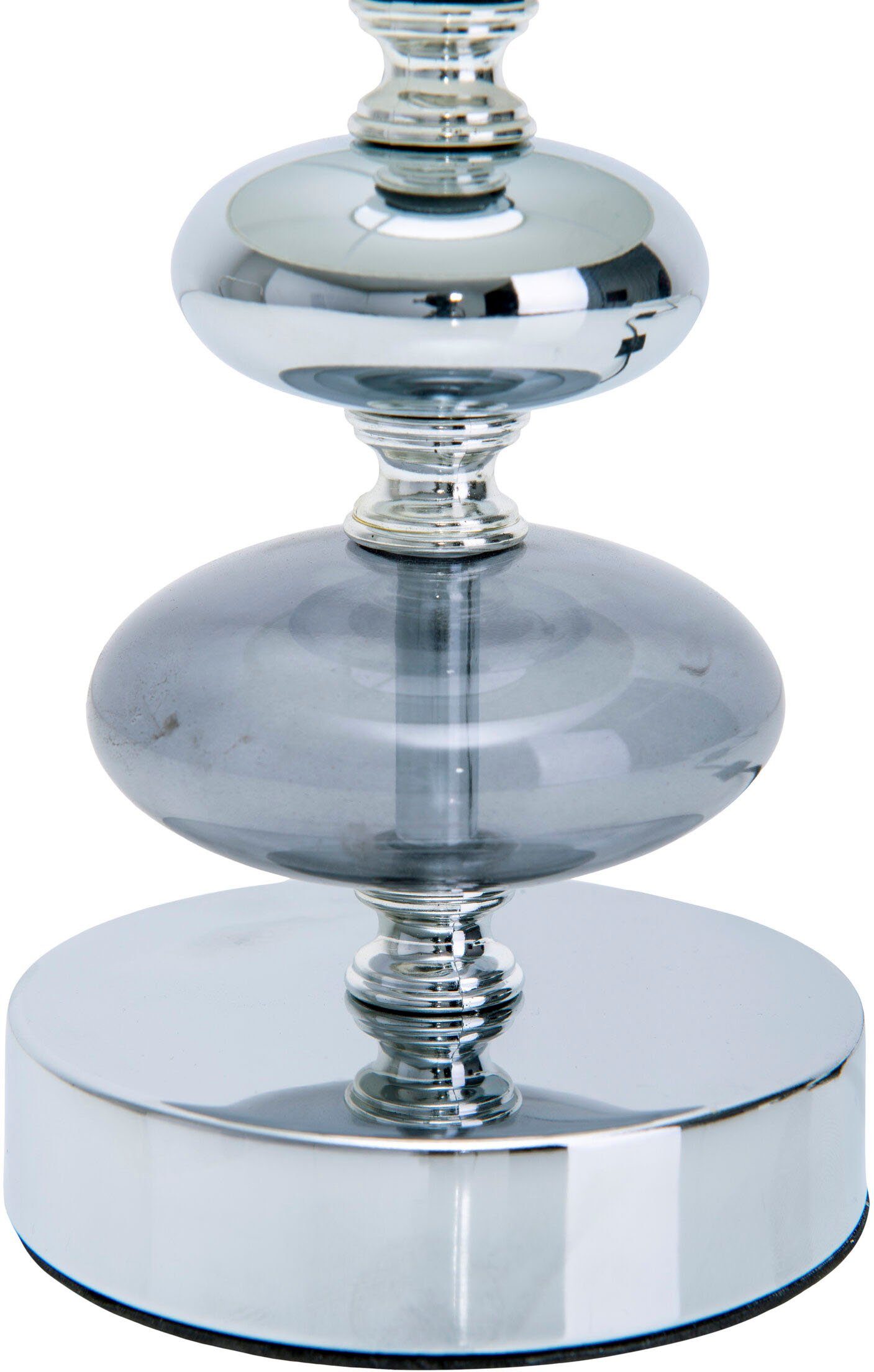 näve Tischleuchte Mali, ohne Leuchtmittel, E14 max. 40W, Material: Metall/Glas/Textil, Farbe: weiß/chrom, IP20