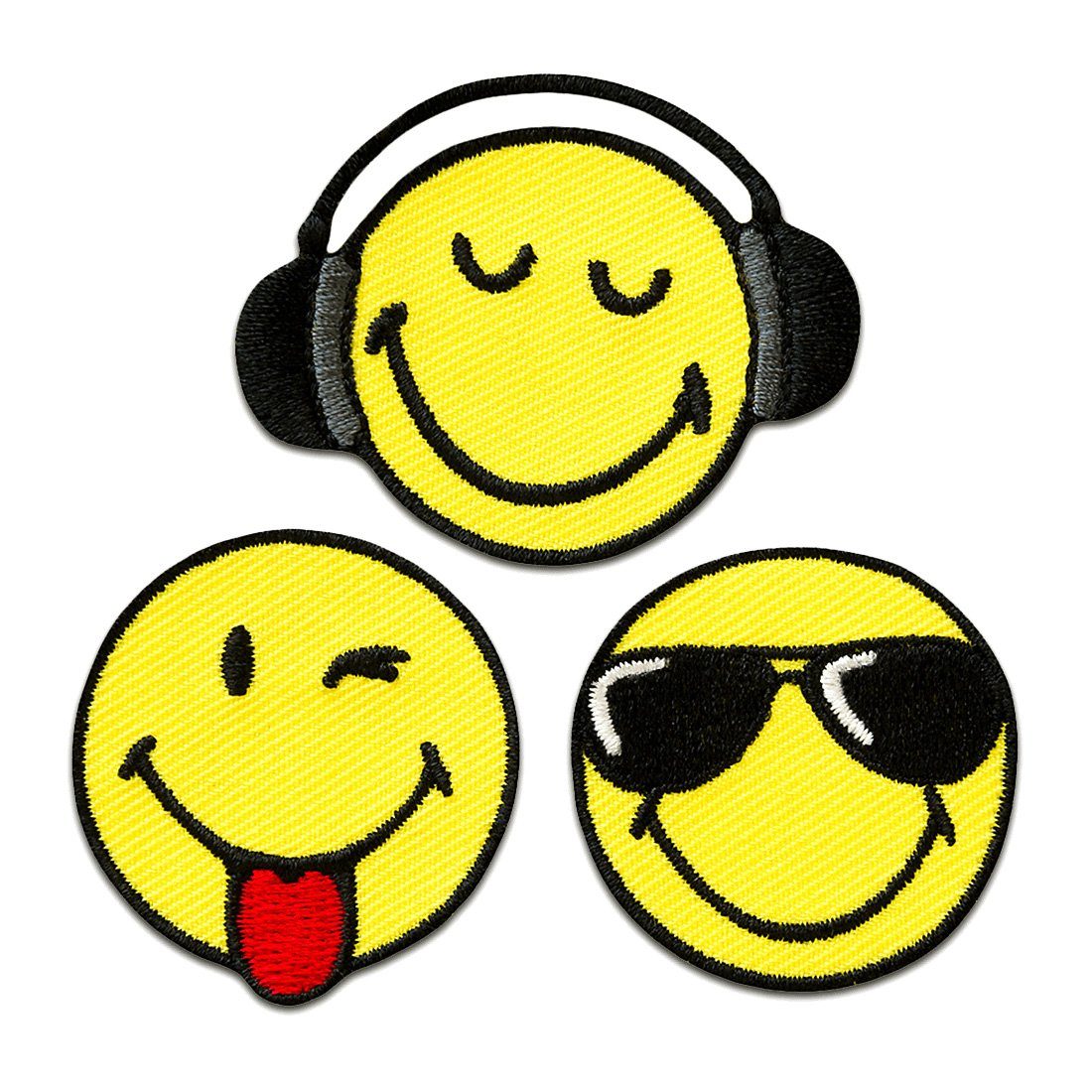 Catch the Patch Aufnäher Bügelbild, Aufbügler, Applikationen, Patches, Flicken, zum aufbügeln, Polyester, 3tlg. COOL - Größe: Ø 3,5 cm