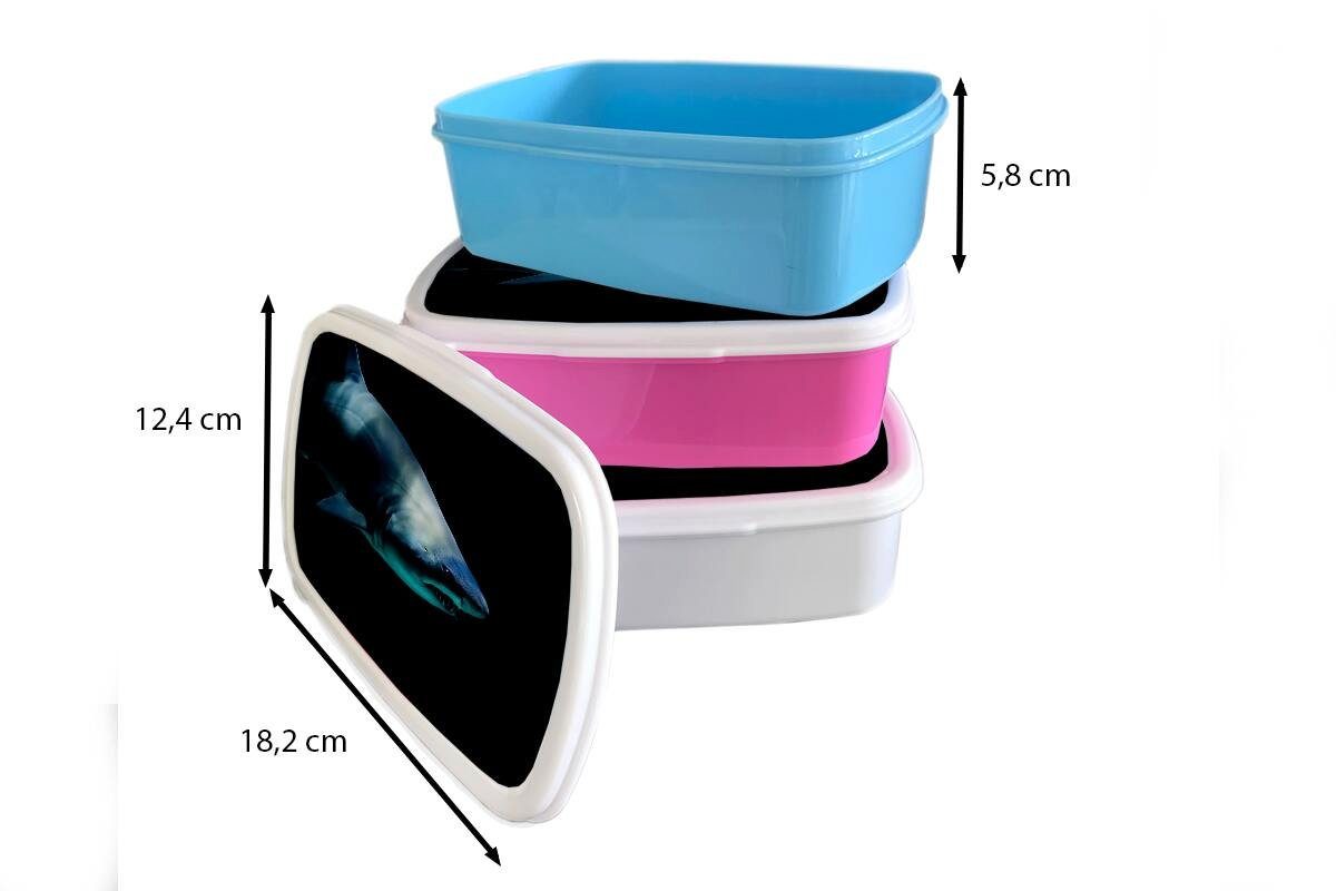 Kunststoff Snackbox, rosa Kunststoff, für Mädchen, Kinder, Lunchbox Erwachsene, Wasser, - Hai Makro MuchoWow Brotdose Brotbox - (2-tlg),