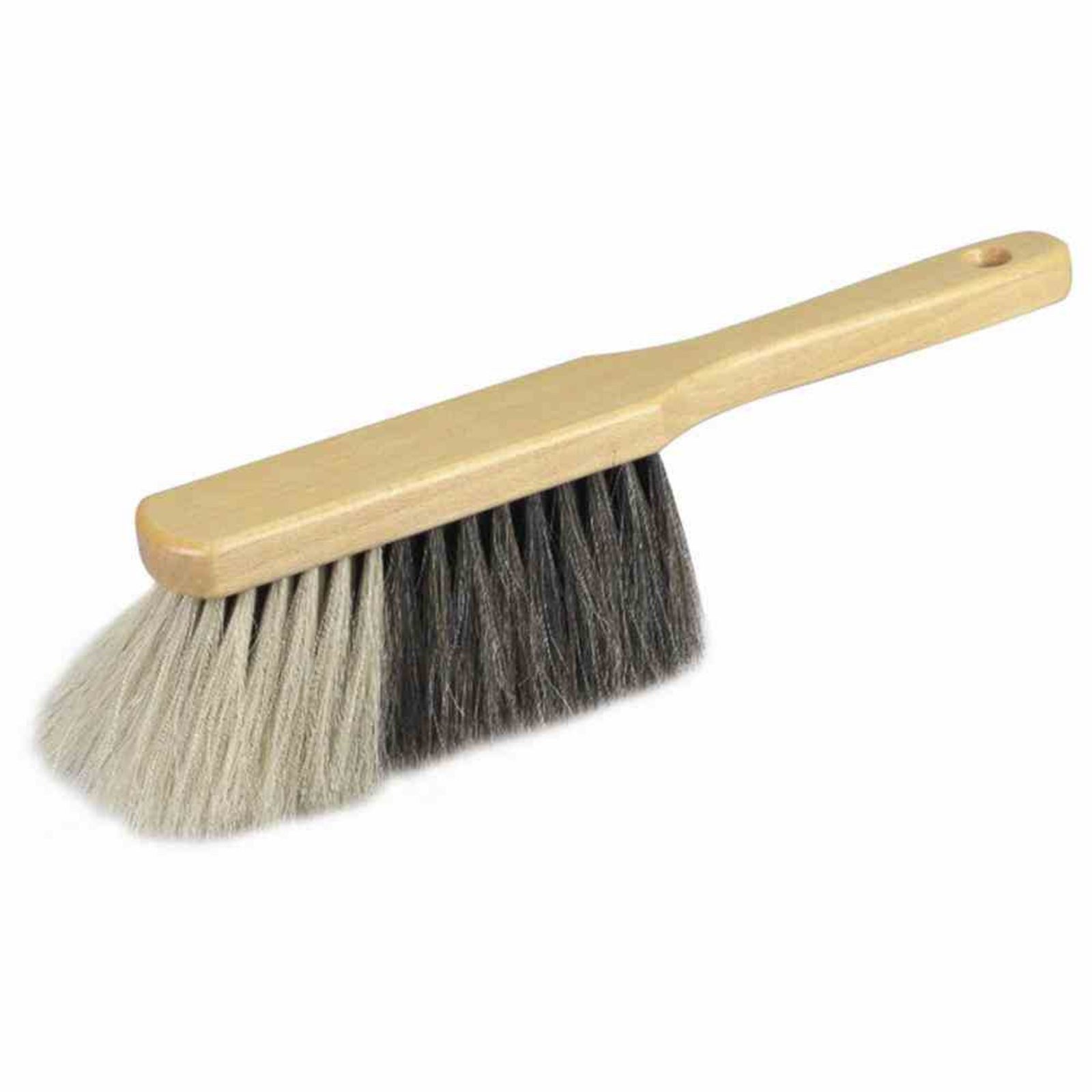 BÜMAG Straßenbesen Handfeger Naturhaar 29 cm weißer Bart, naturfarben lackiert