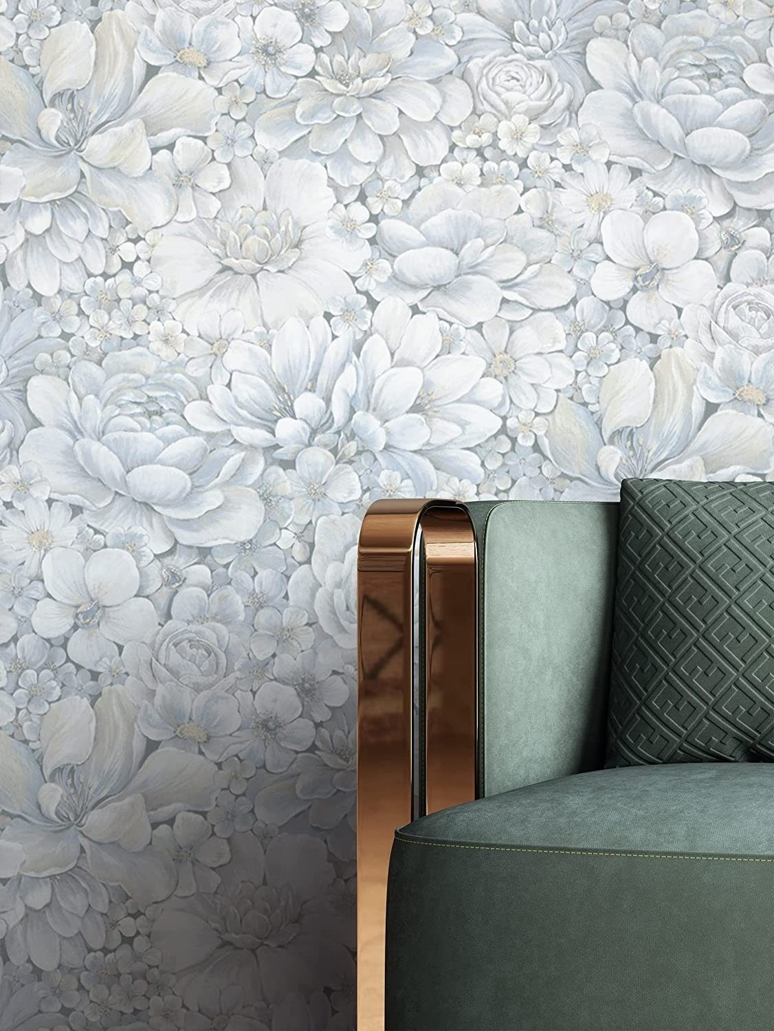 Newroom Vliestapete, Blau Tapete Floral Blumen günstig online kaufen