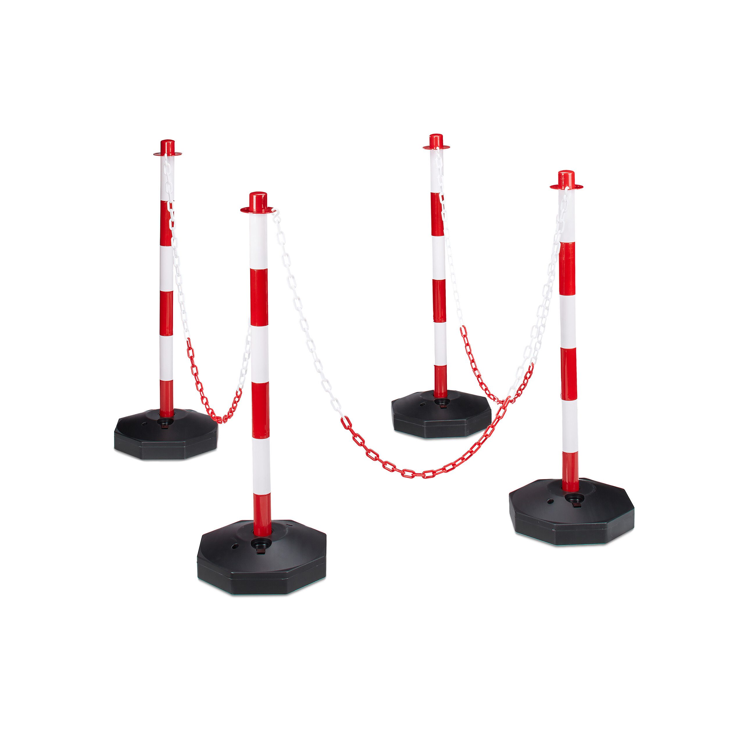 relaxdays Zaunpfosten 8x Absperrpfosten mit Kette, 4er, (4-St)