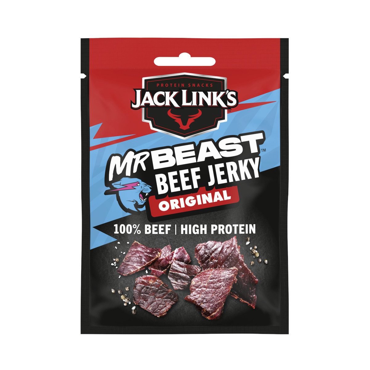 Jack-Links Fertiggericht, Jack Links Beef Jerky Original 100 Prozent Lean Beef Snack 25g
