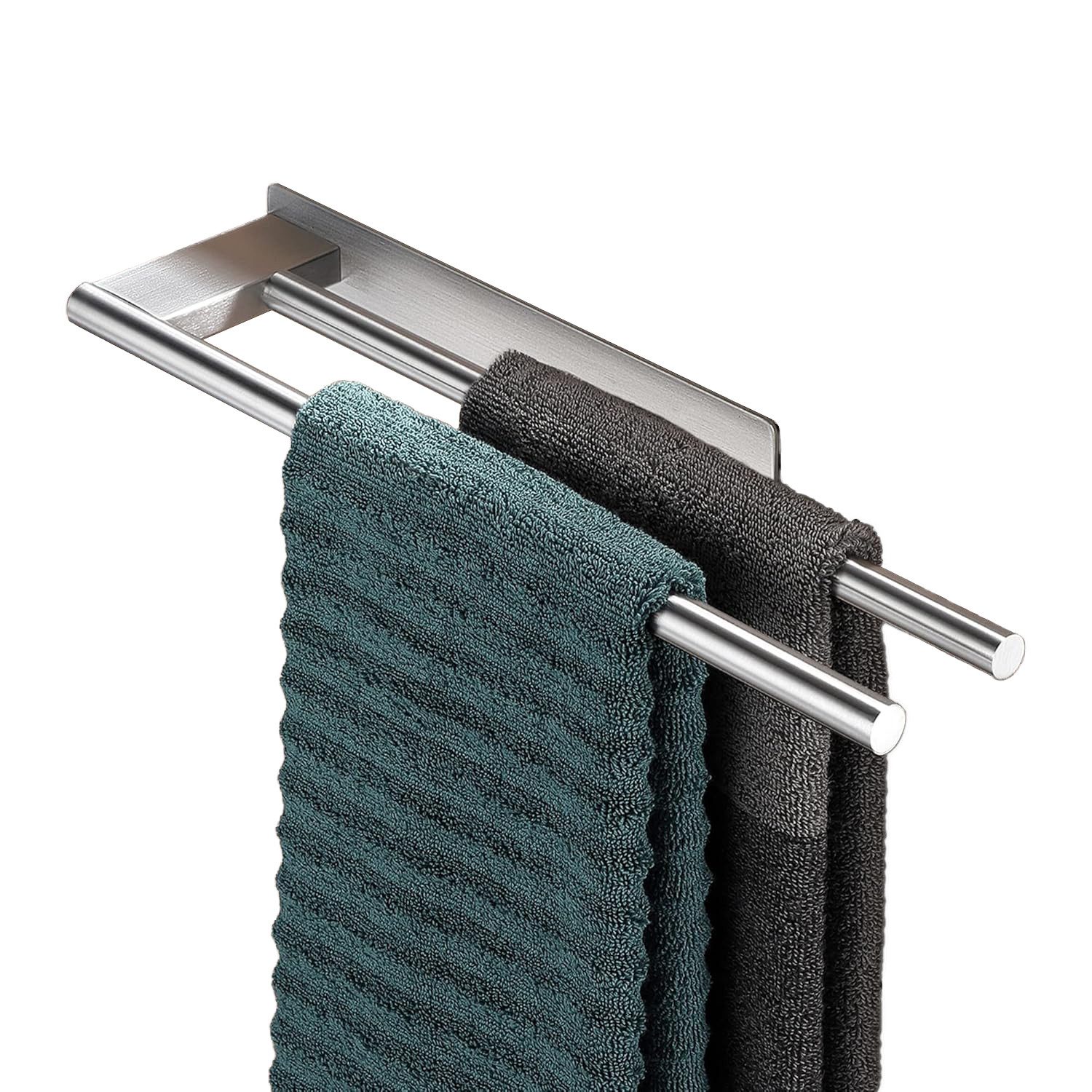 Coonoor Handtuchhalter Edelstahl Handtuchhalter Selbstklebend Doppelstange günstig online kaufen