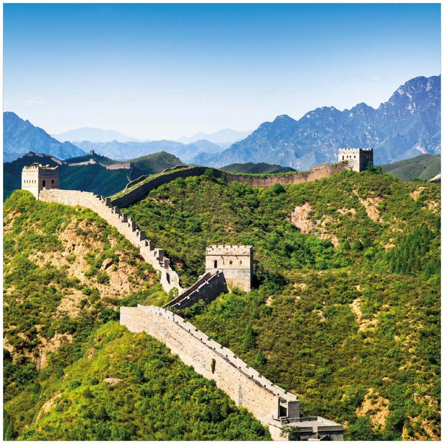 Wallario Memoboard Die Chinesische Mauer - Wahrzeichen in China im Sommer