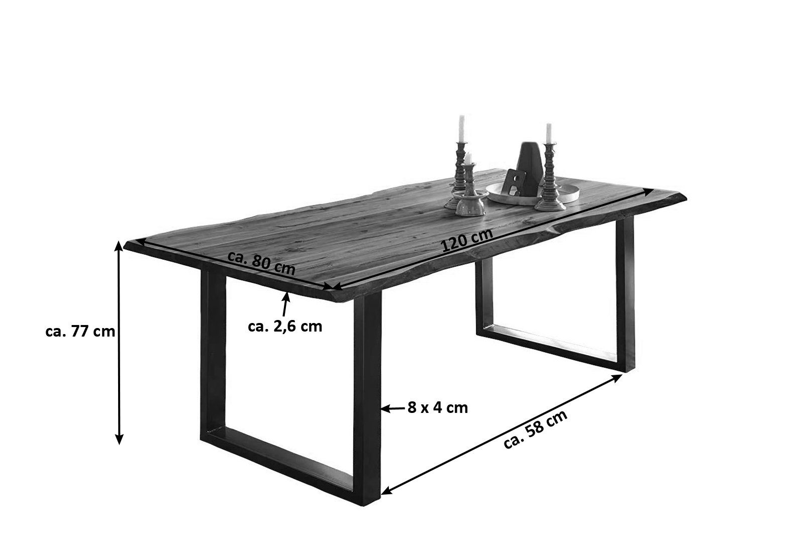 SAM® Baumkantentisch Neapel, massives Akazienholz, Baumkante, günstig online kaufen