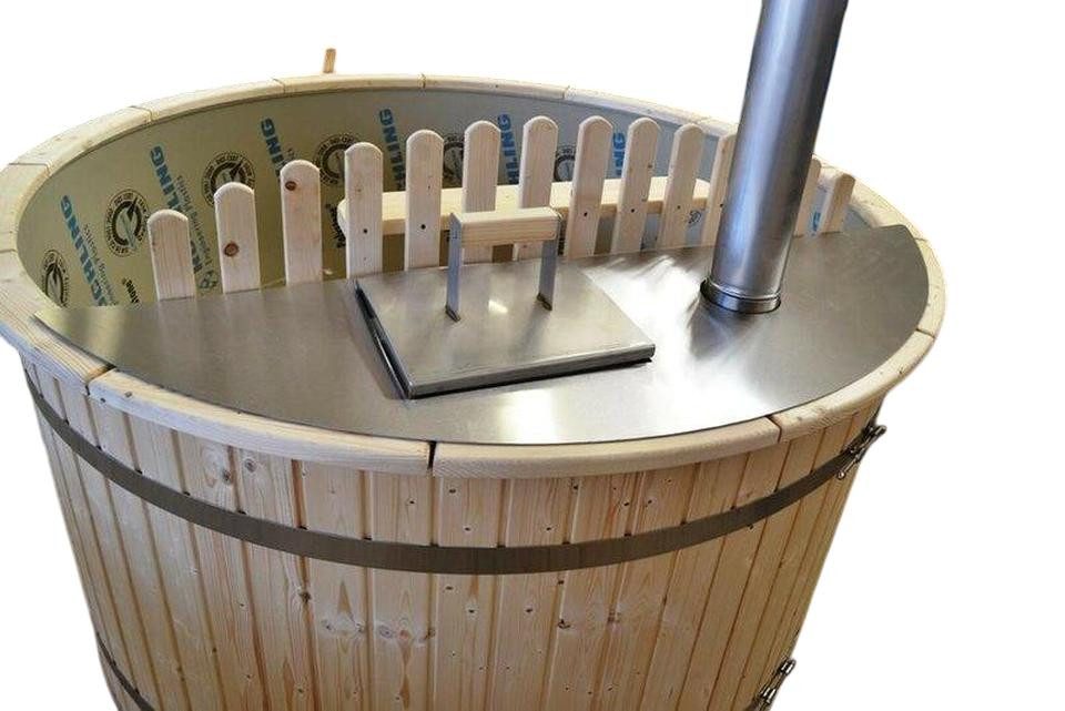 JVmoebel Whirlpool-Badewanne Badefass Wellnesspool Holz Whirlpool Spa-Bad in Braun, Made in Europe