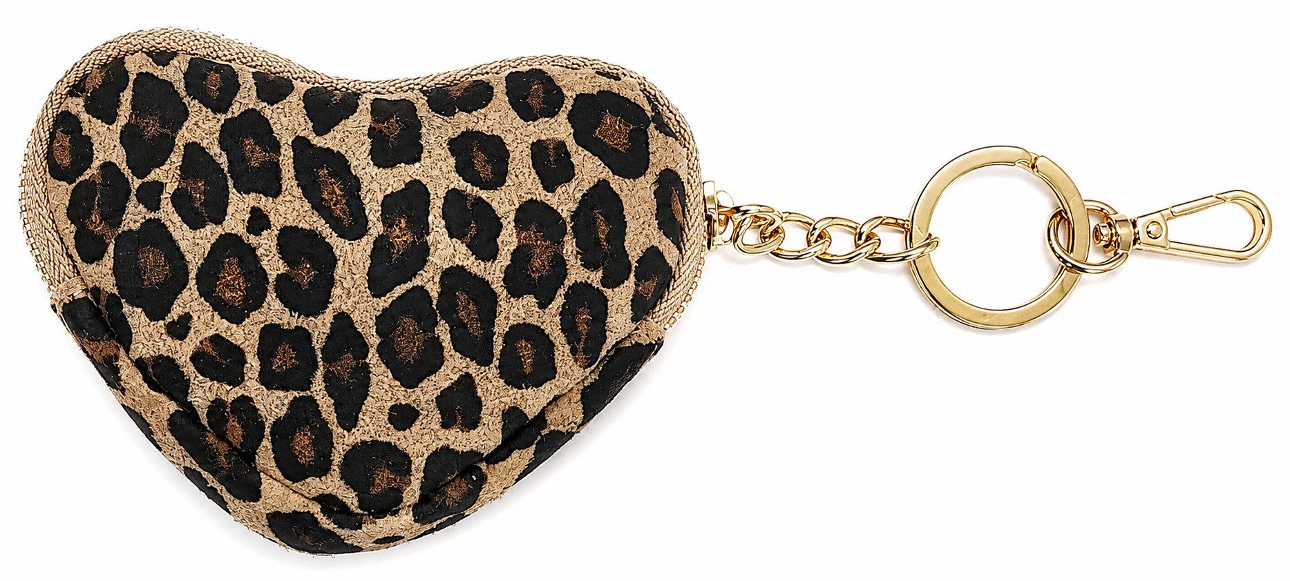 Cassandra Accessoires Mini Geldbörse Schlüsselanhänger Herz, Echt Leder - Made in Italy