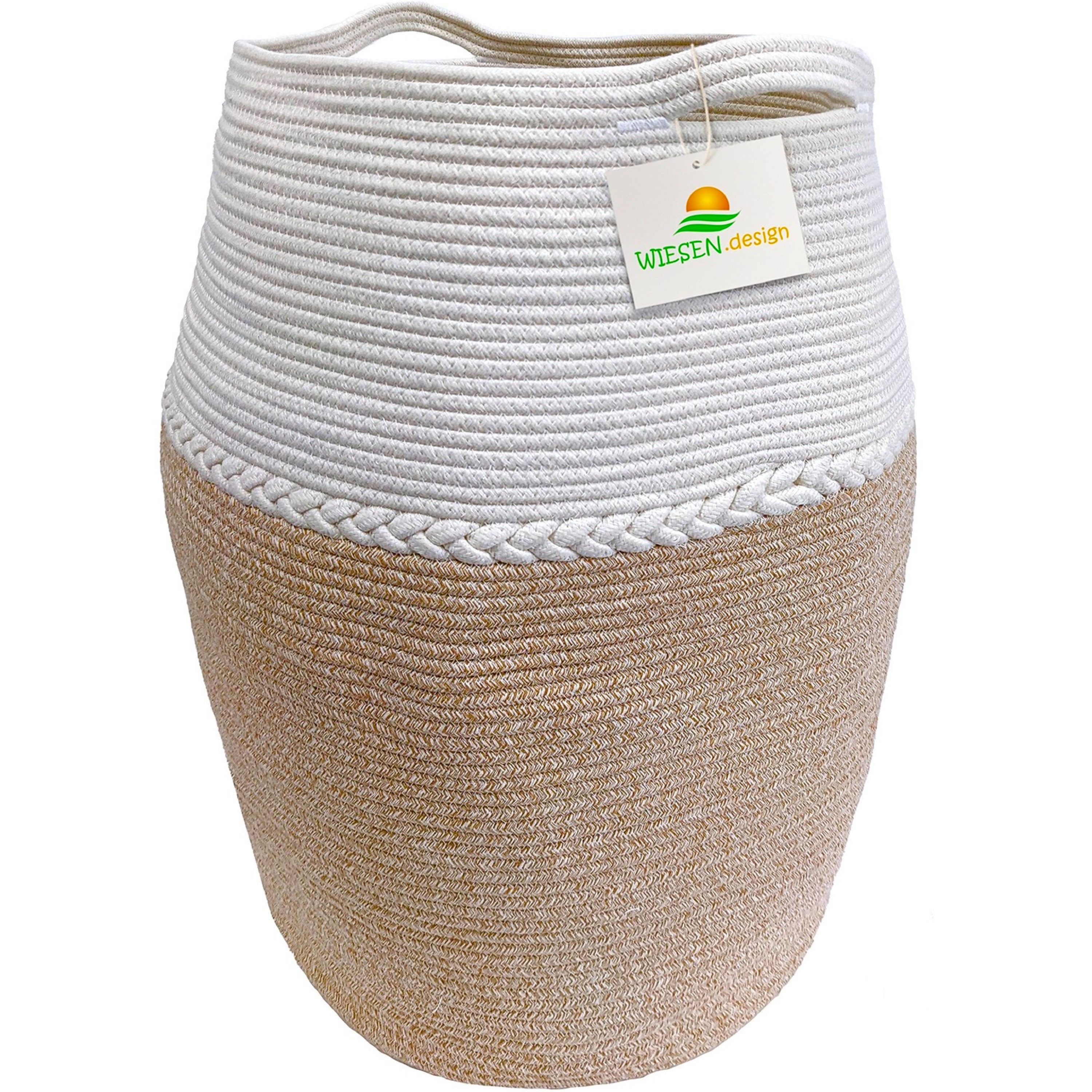 WIESEN.design Wäschekorb Jamila Ø46/39xH65cm 105L, 100% Baumwolle, Aufbewah günstig online kaufen