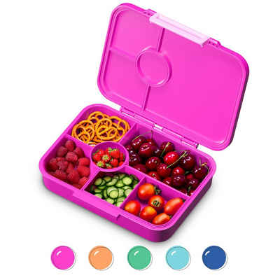 Klarstein Frischhaltedose Lite Lunchbox 6 Fächer 20,8 x 4,5 x 15 cm, Tritan, Silikon, (Packung, 2-tlg)