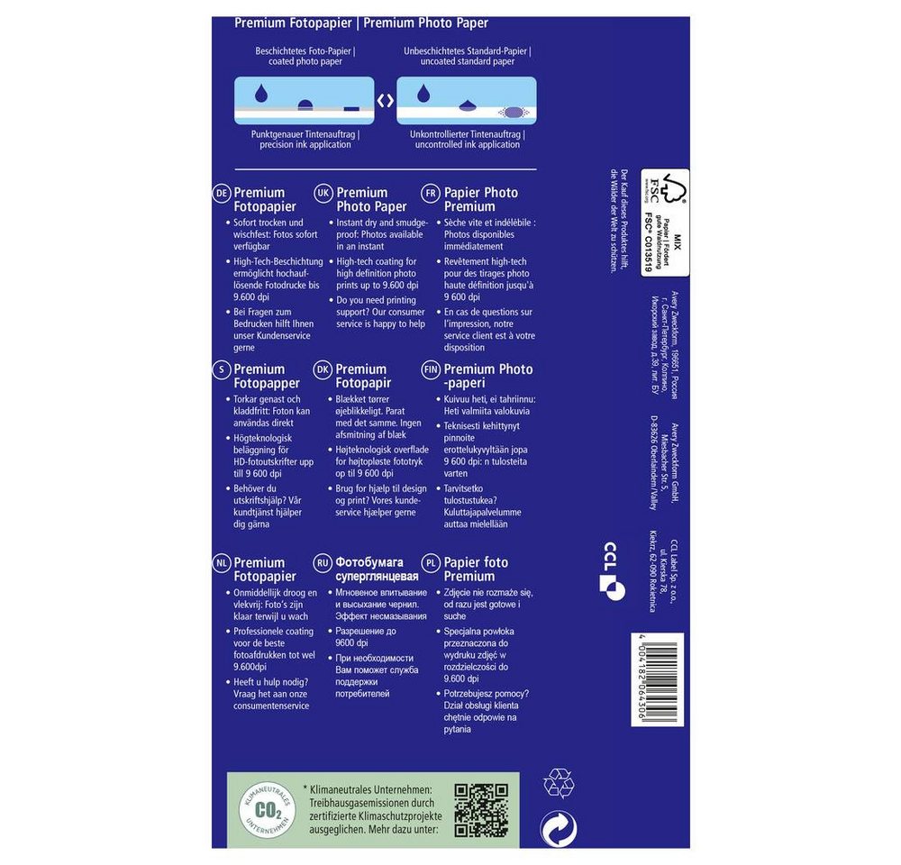 Thumbnail - Avery Zweckform Fotopapier Avery Zweckform Art. Inkjet Fotopapier (20 Blatt