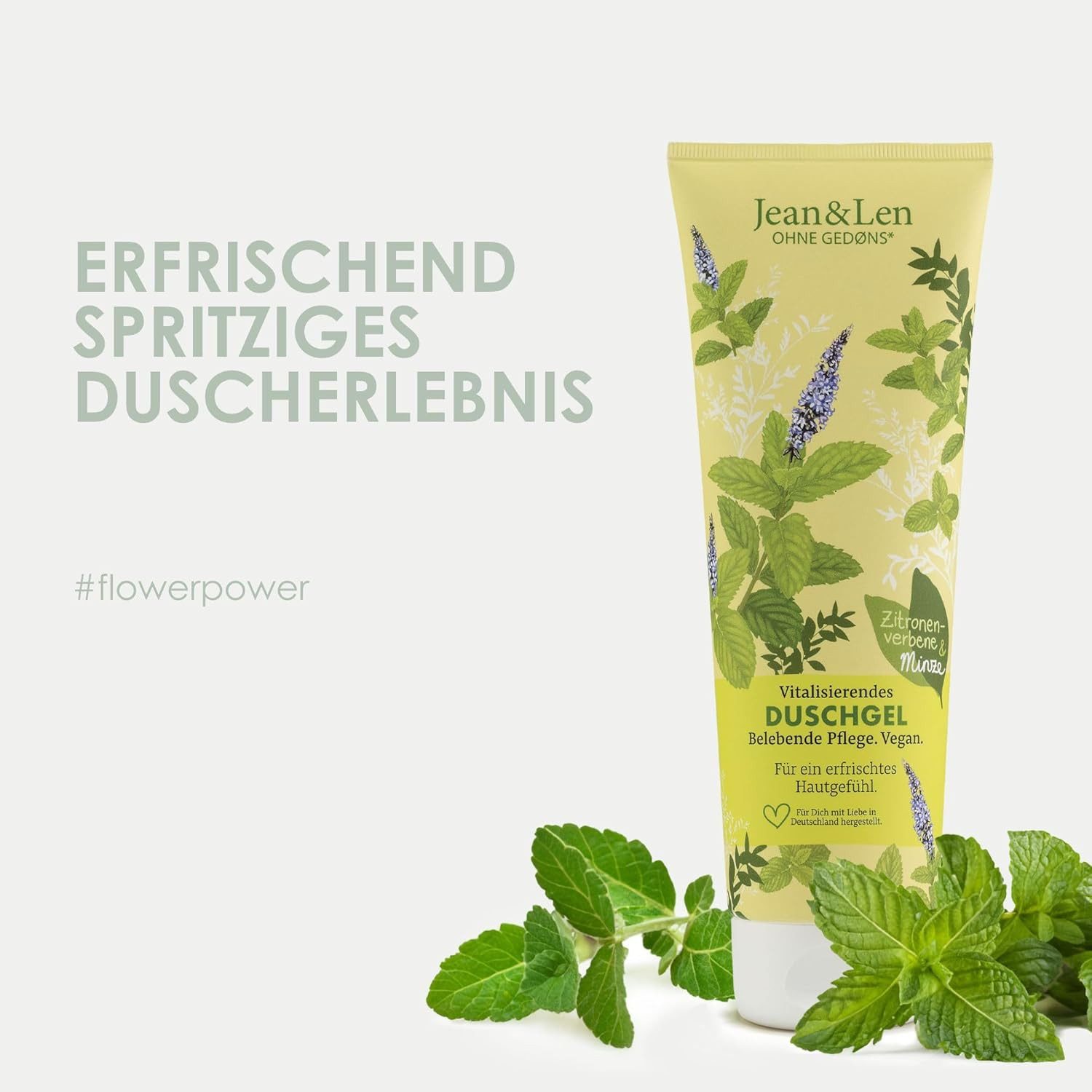 Jean & Len ohne Gedons* Duschgel Vitalisierendes Duschgel Zitronenverben & Minze, 1-tlg., Vegan