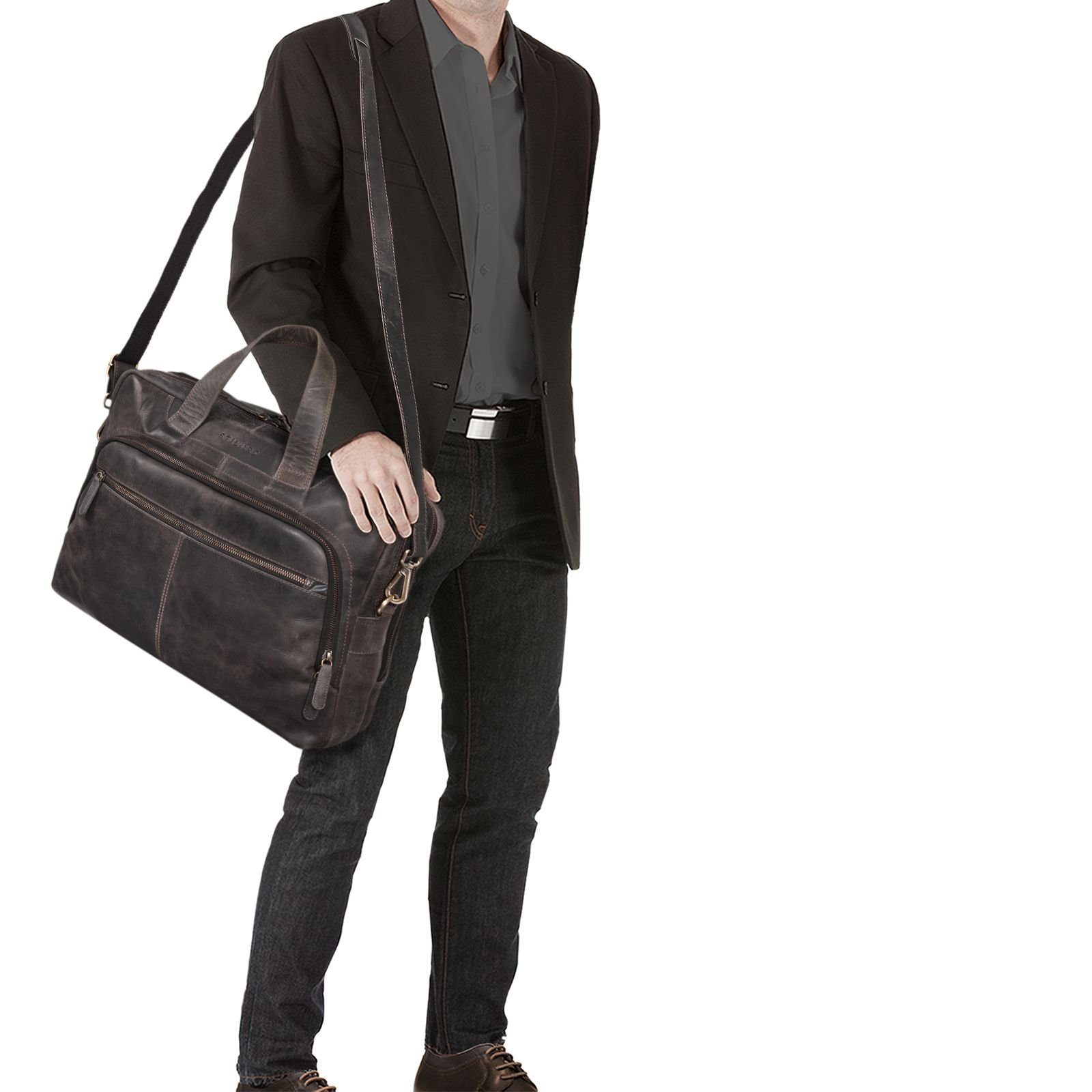 STILORD Laptoptasche "Lias" Umhängetasche Leder groß günstig online kaufen