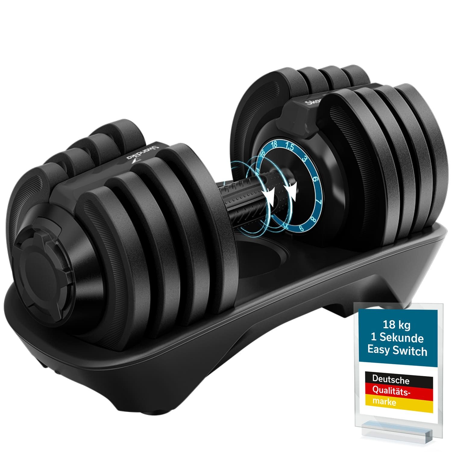 Hantel verstellbar, Paino, 12 Stufen, 3 bis 24 kg oder 1,5 bis 18 kg