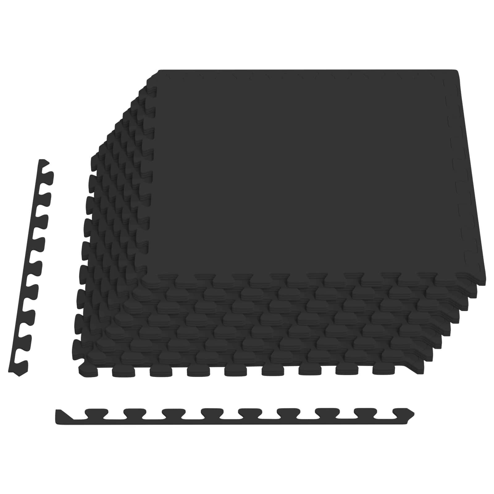 Bodenmatte Fußmatten 24 pcs Schwarz 8,64 m² EVA-Schaum
