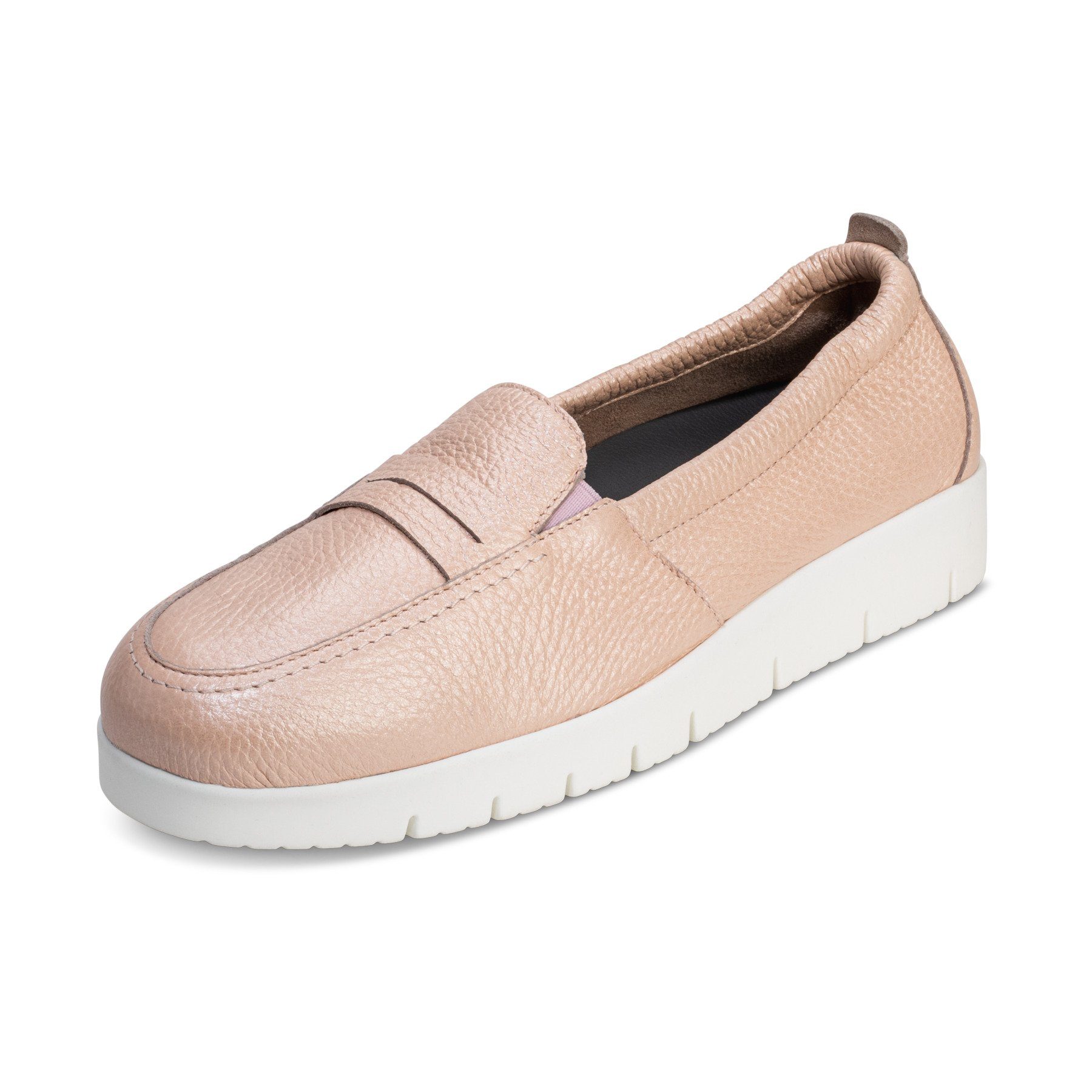 Mokassin Hirschleder Damenschuhe vitaform rose/metallic Mokassin