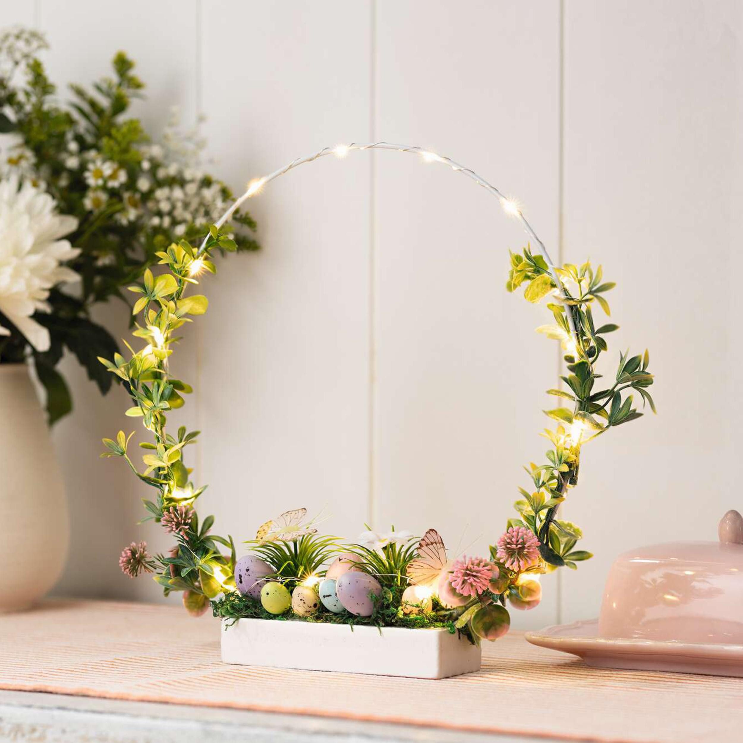 Frank Flechtwaren LED Dekoobjekt LED-Ring "Osterwiese"