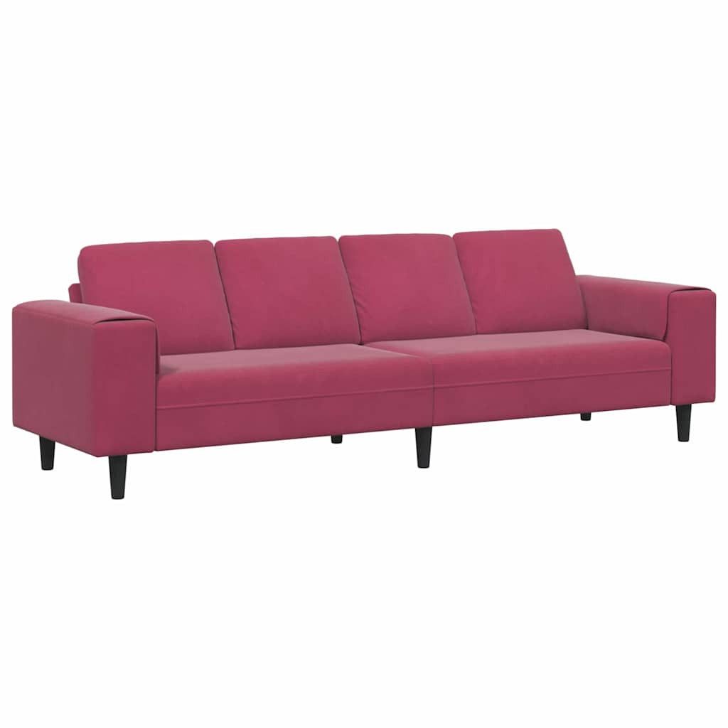 vidaXL Sofa Sofa Set Weinrot Samt, günstig online kaufen