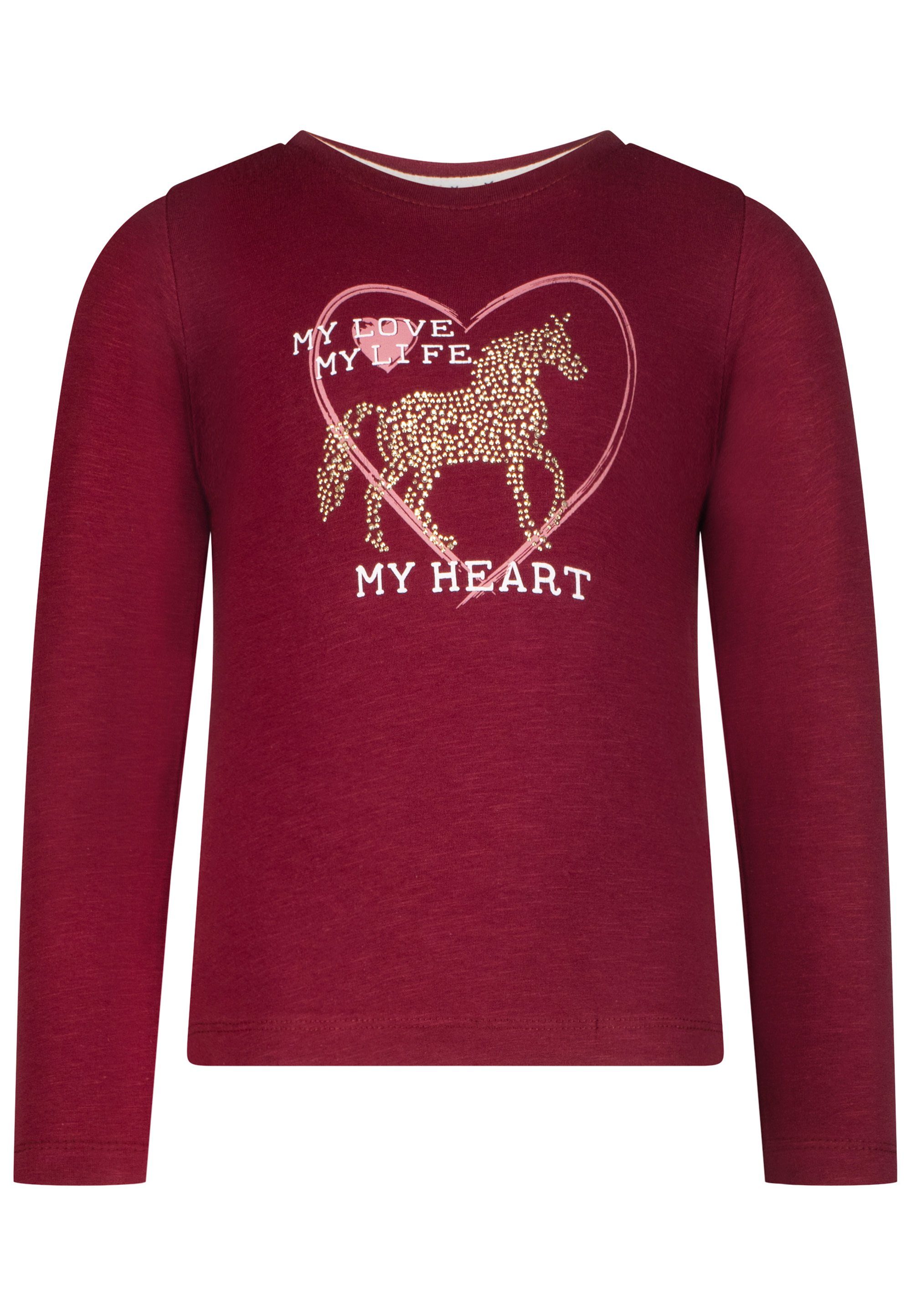 SALT AND PEPPER T-Shirt Girls LS Horse Heart studs (1-tlg)