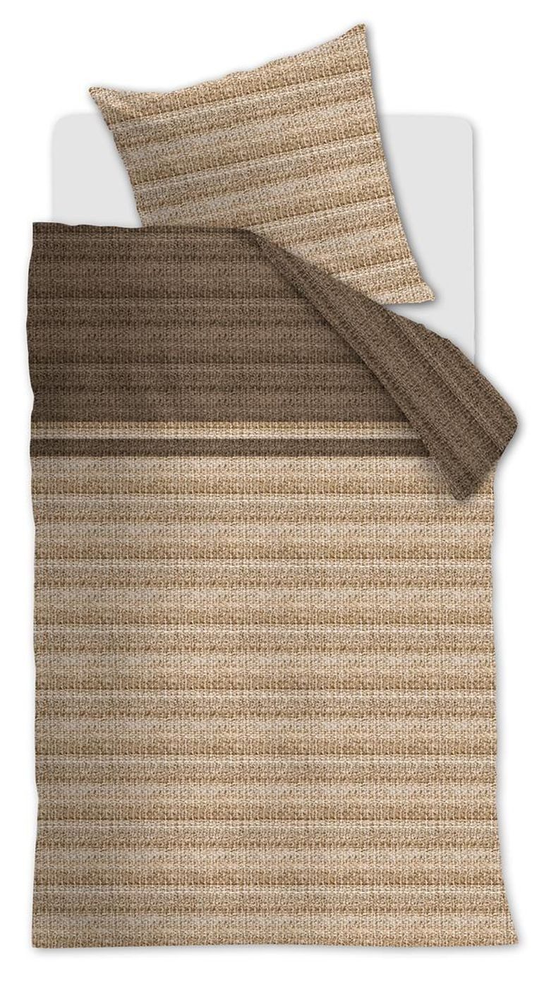 Beddinghouse Постельное белье Lorena_Dark Sand_DE_UV_135x200 1 Bettbezug, 1 Kissenbezug 135 x 200 cm, 2 teilig, Bettbezug Kopfkissenbezug Set kuschelig weich hochwertig