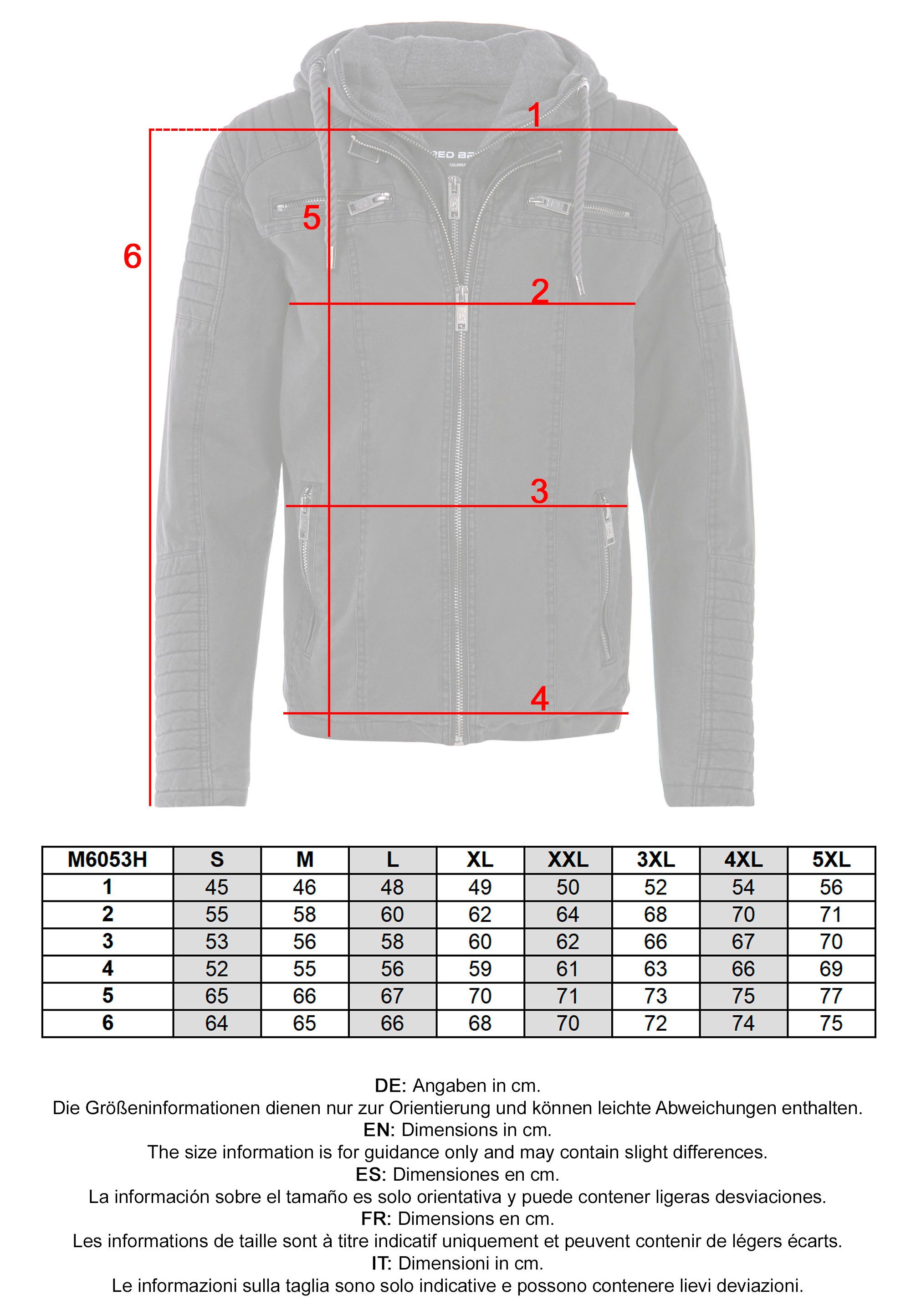 RedBridge Bikerjacke mit abnehmbarer Kapuze Übergangsjacke