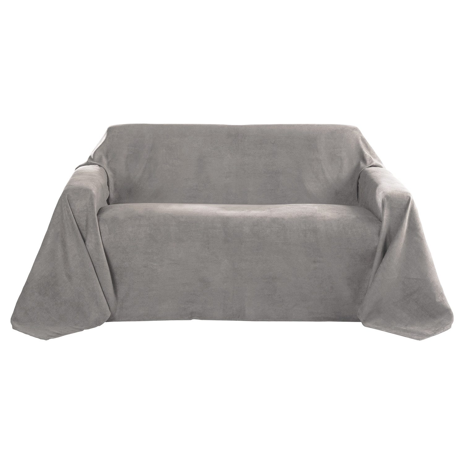 Beautissu Tagesdecke Tagesdecke 210x280 cm Überwurfdecken für Sofa Wildleder Grau, Wildleder-Optik Überwurf Bettabdeckung Tagesdecken & Sofaüberwurf