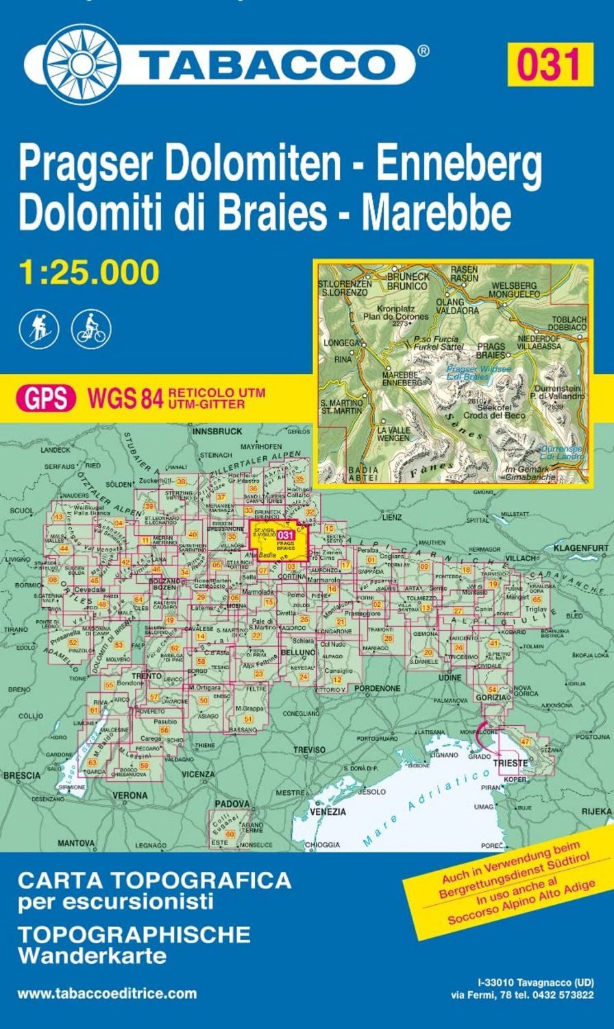 Tabacco Wandern Pragser Dolomiten 1:25000 / diverse