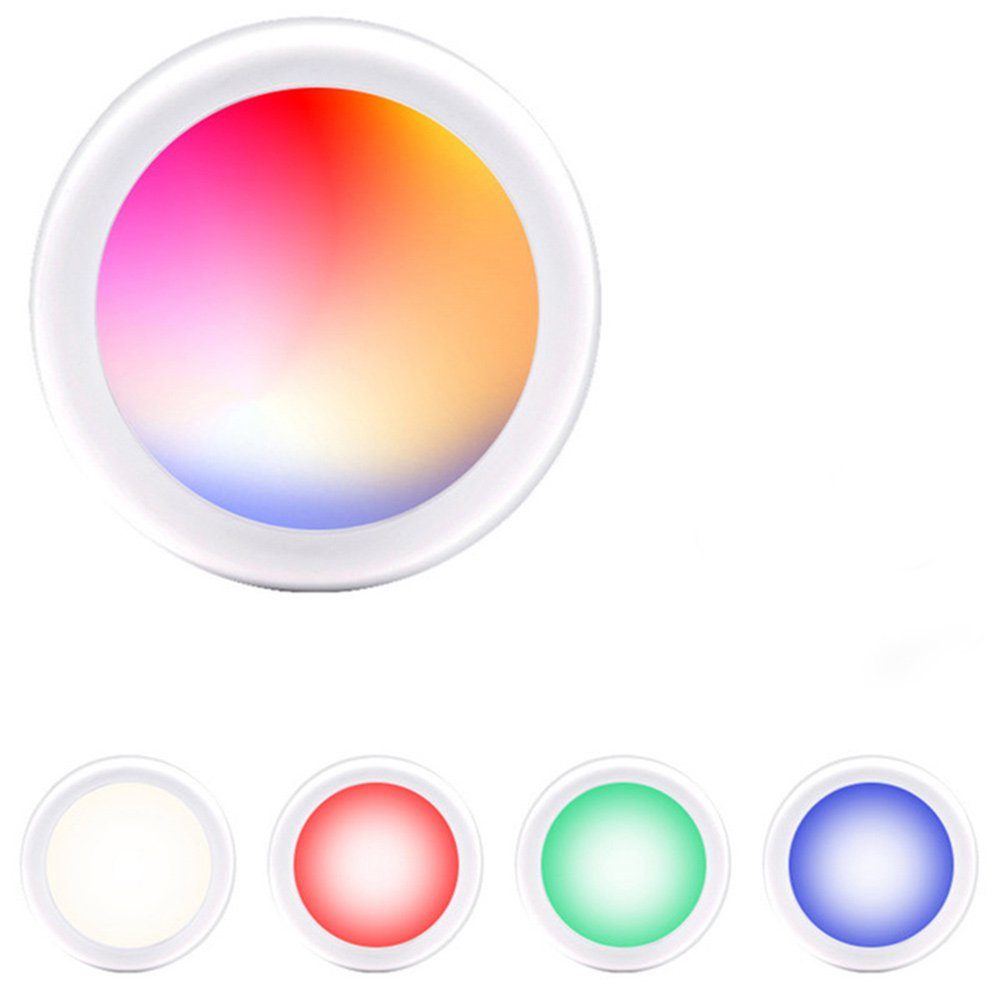 Rosnek LED Nachtlicht Farbwechsel, Zeiteinstellung, batterie, für Schrank Treppe Wandschrank, ohne Fernbedienung, RGB, Weiß, Fernbedienung+Manuelle Steuerung