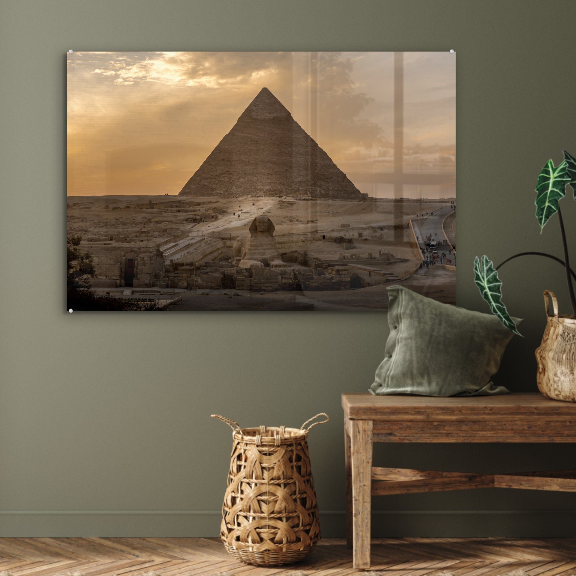 Gizeh vor & MuchoWow Wohnzimmer (1 Chephrenpyramide, Schlafzimmer Sphinx St), Die der Acrylglasbilder Große Acrylglasbild von