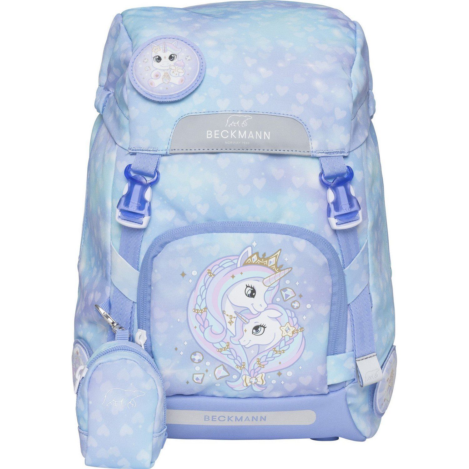 Beckmann Norway Schulranzen Classic 22L - 6-tlg. Set Unicorn Princess Ice Blue
