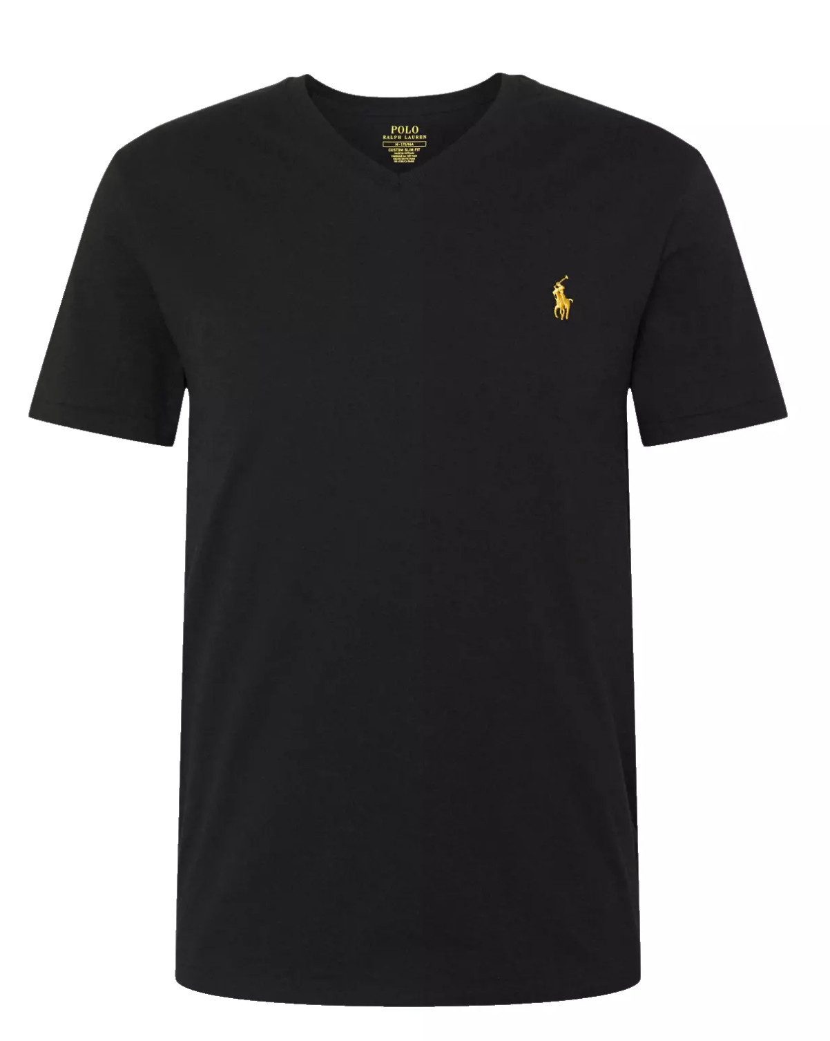 Polo Ralph Lauren T-Shirt V-Neck T-Shirt Custom Slim Fit Luxuriöser Interlo günstig online kaufen