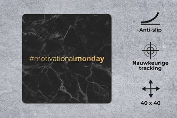 MuchoWow Gaming Mauspad Zitate - Motivation - Marmor - Gold (1-St), Mousepad mit Rutschfester Unterseite, Gaming, 40x40 cm, XXL, Großes