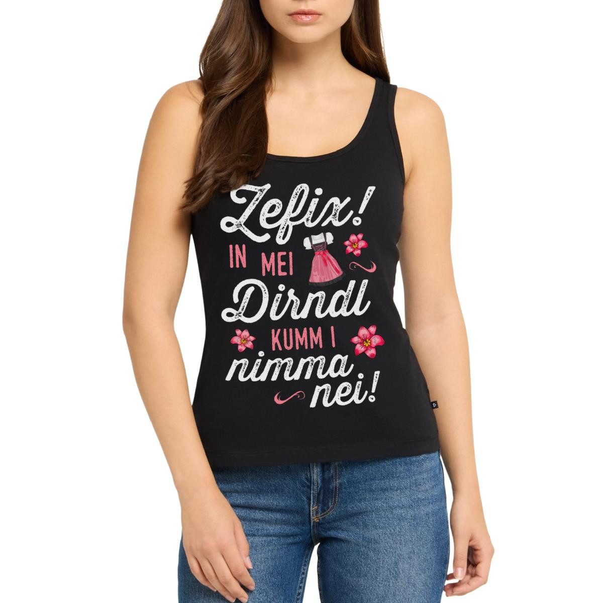 Spreadshirt T-Shirt Zefix Lustiges Dirndl Motiv Premium Tank Top Damen (1-tlg)