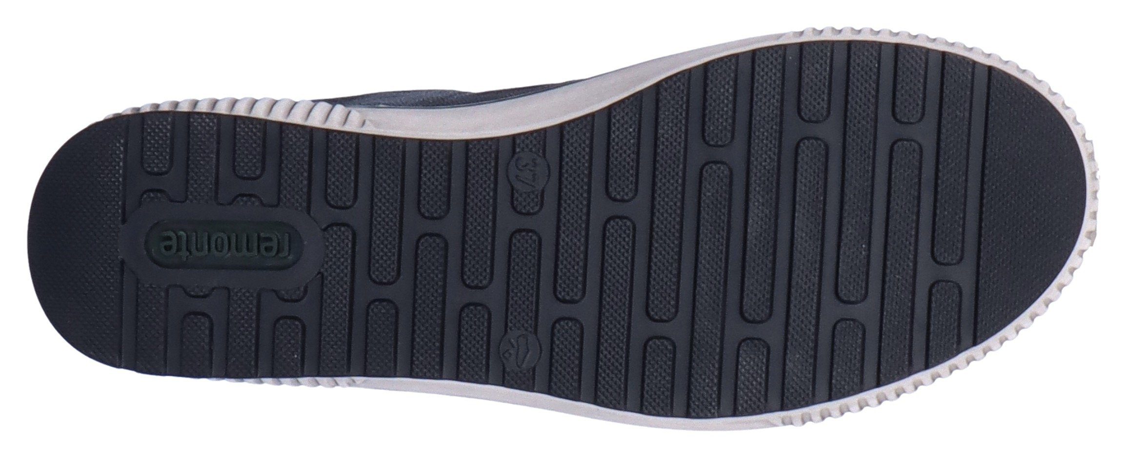 Außenreißverschluss praktischem schwarz Remonte Sneaker mit