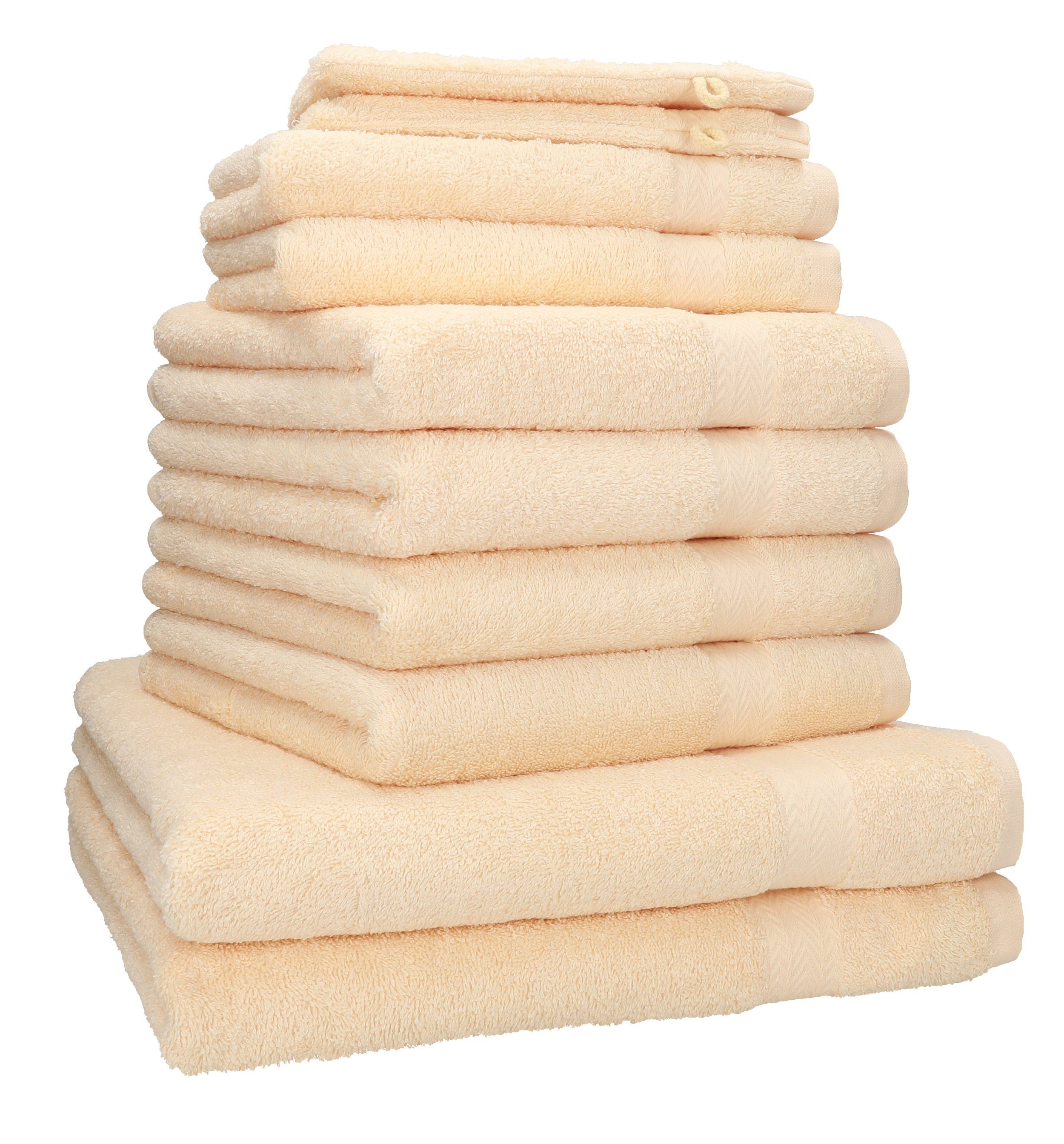 Betz Handtuch Set 10-tlg. Handtuch-Set PREMIUM 100% Baumwolle, 100% Baumwolle, (10-tlg) beige