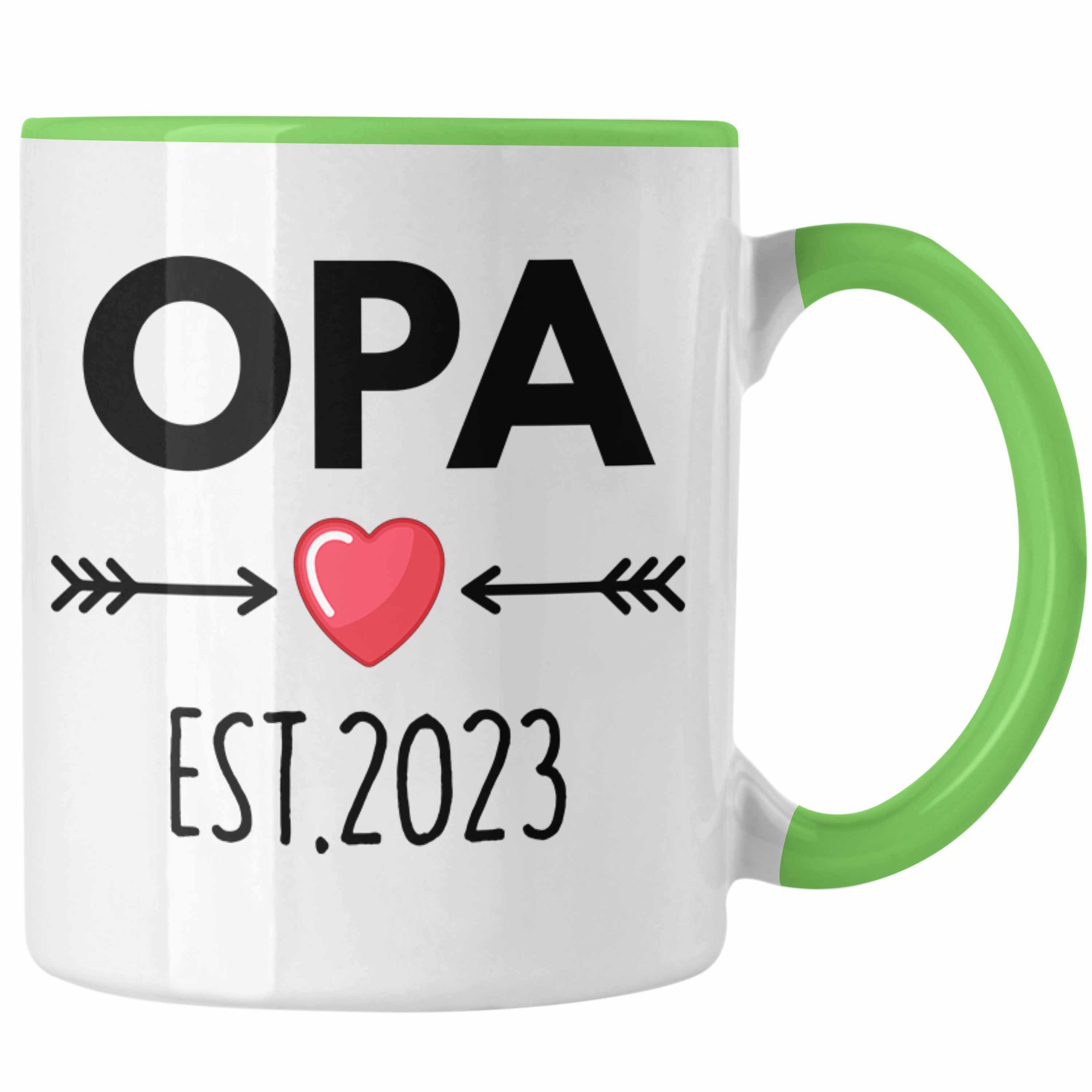 Trendation Tasse Trendation - Du Wirst Opa 2023 Geschenk Schwangerschaft Grün