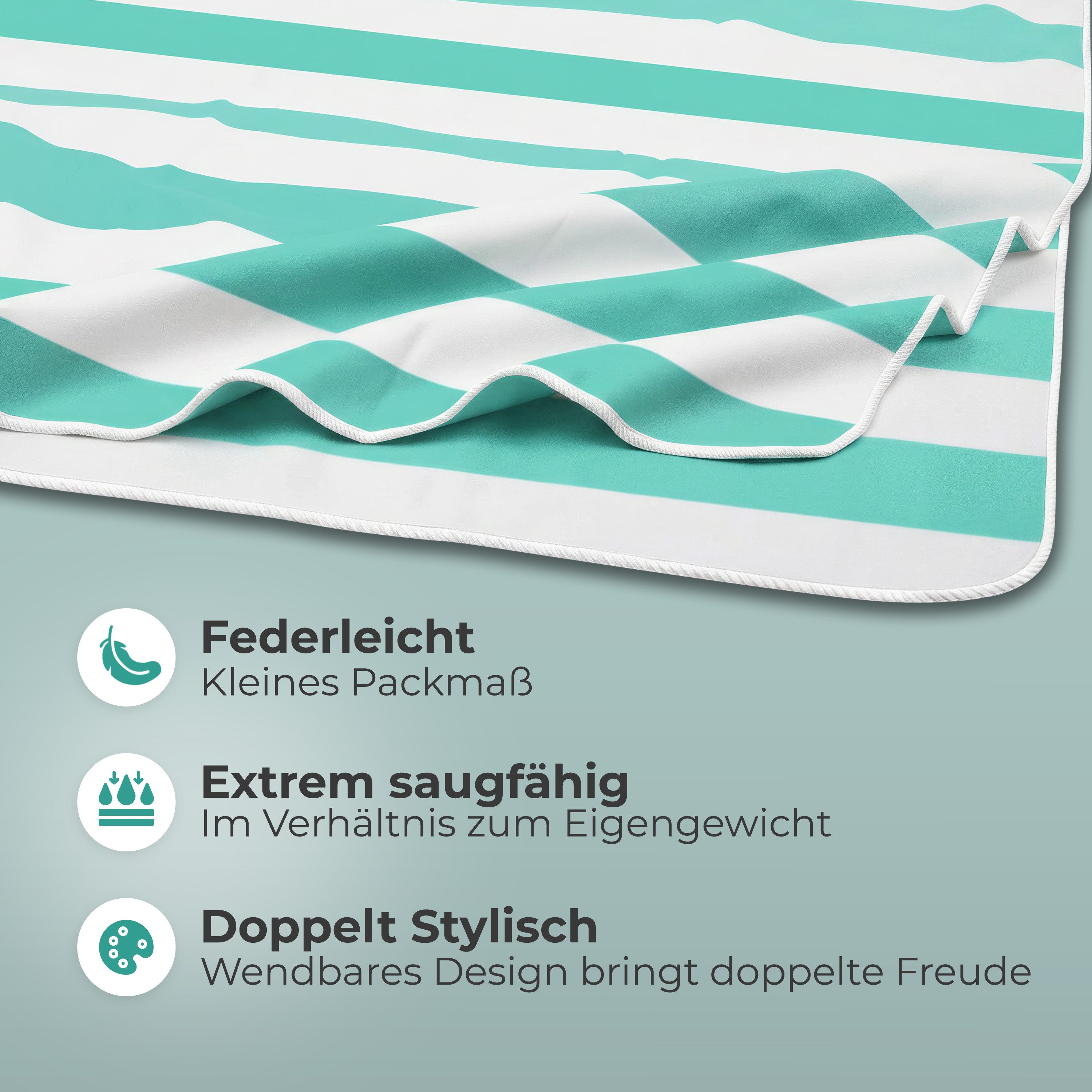 NirvanaShape Strandtuch Reise Handtuch Strandtuch XXL - Strandhandtuch, Mikrofaser Badetuch