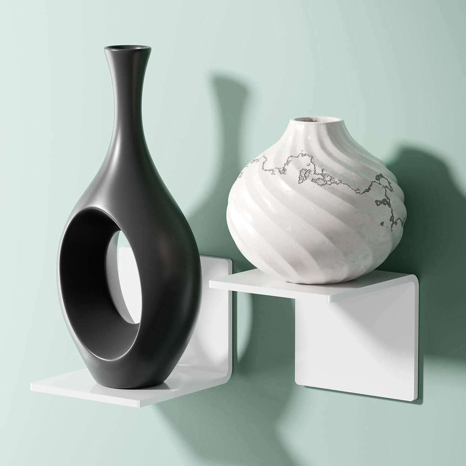 LuxusKollektion Deko-Wandregal Wandregal Klein 2er-Set Mini 10cm Weiß Schweberegale Acryl Verdicktes