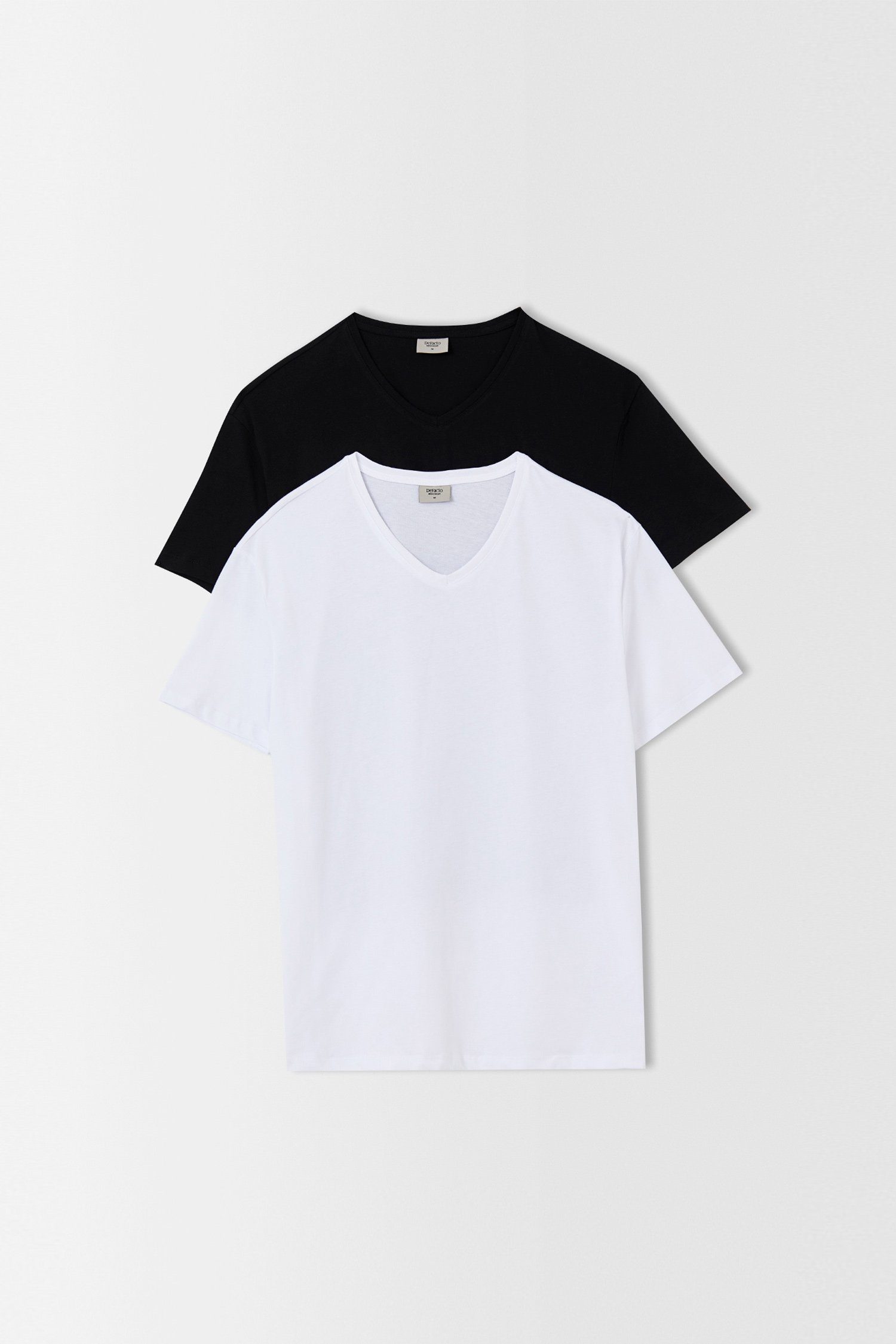 Herren Shirts DeFacto T-Shirt Herren T-Shirt REGULAR FIT V NECK (Set, 2-tlg)
