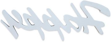 Melko Wanddekoobjekt Dekoschild Schriftzug Happy in Schwarz oder Weiß aus MDF Holz zum aufstellen oder aufhängen Schild Holzschrift Wanddeko Buchstaben Holzbuchstaben Monogramm Tischdeko (Stück, 1 St), Ideal für inspirierende Home-Dekoration
