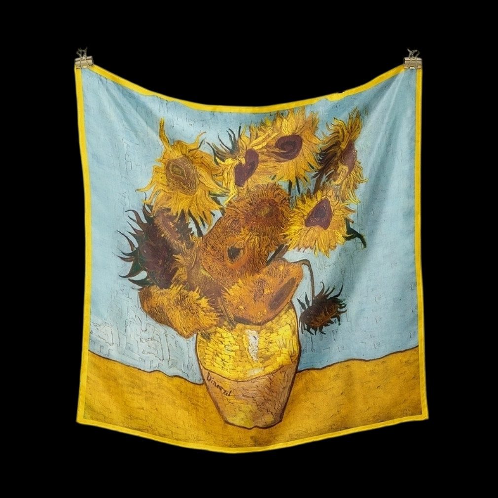 Dark-Desires Halstuch Halstuch Sonnenblumen - Van Gogh Motiv - 53 x 53 cm