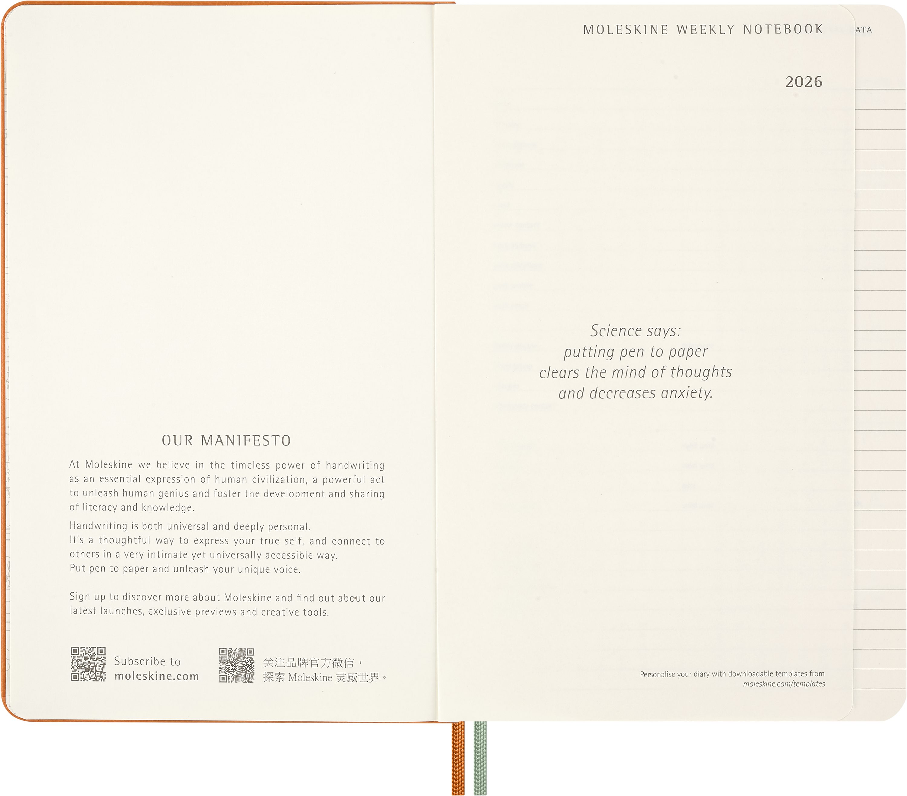 MOLESKINE Buchkalender, MOLESKINE 12 MONATE WOCHEN NOTIZKALENDER 2026 - HARD COVER - L/A5