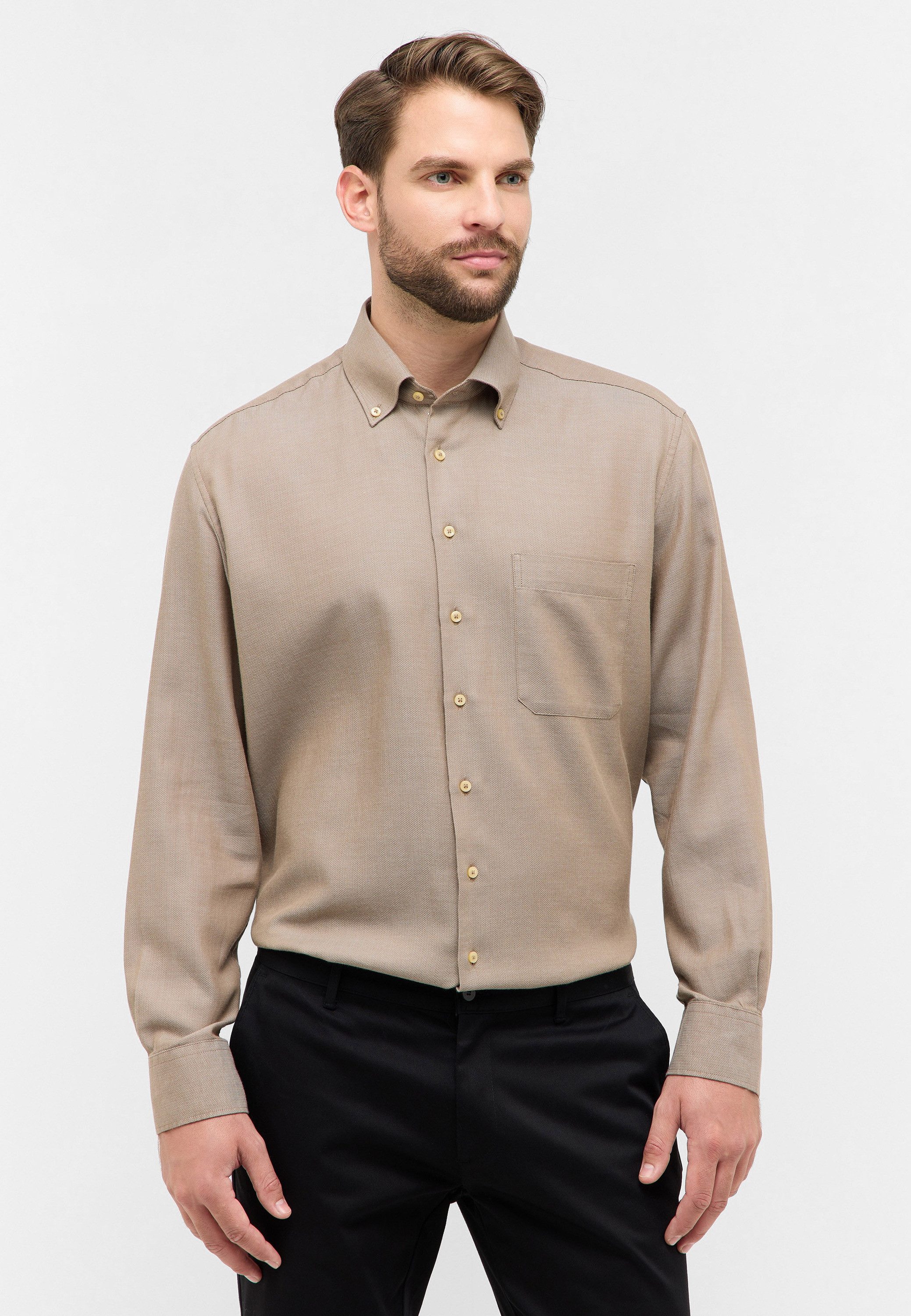 Eterna Langarmhemd COMFORT FIT EASY IRON (bügelleicht)