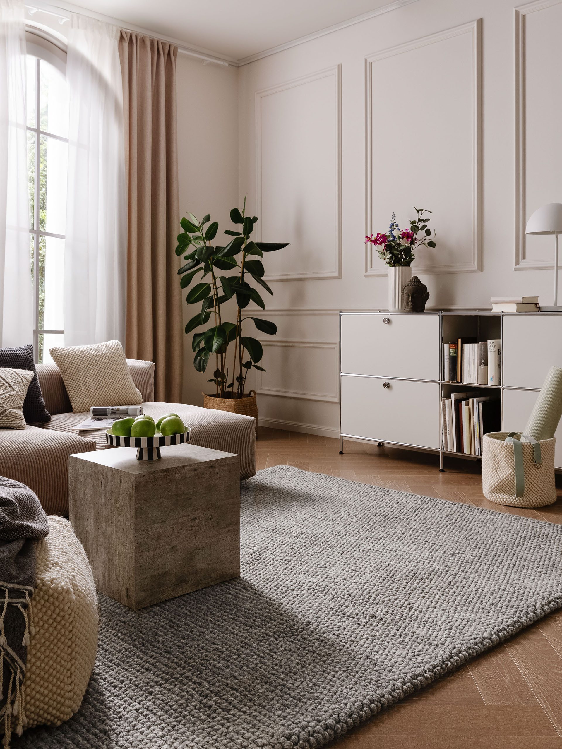 benuta Wollteppich Beads, rechteckig, Höhe: 11 mm, Wolle, handgewebt, Uni, günstig online kaufen