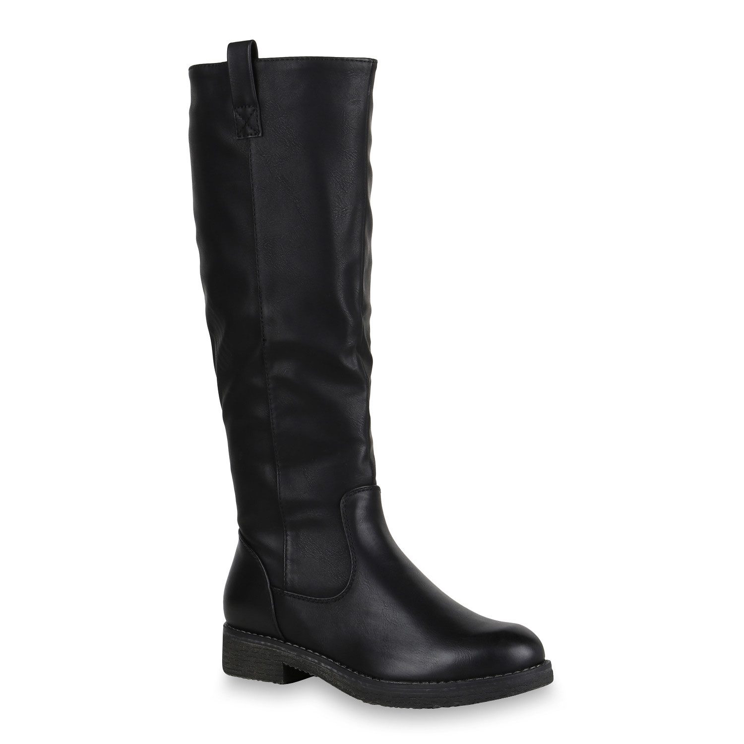 VAN HILL 819556 Stiefel Damen Reiterstiefel Leicht Gefütterte Stiefel Leder-Optik