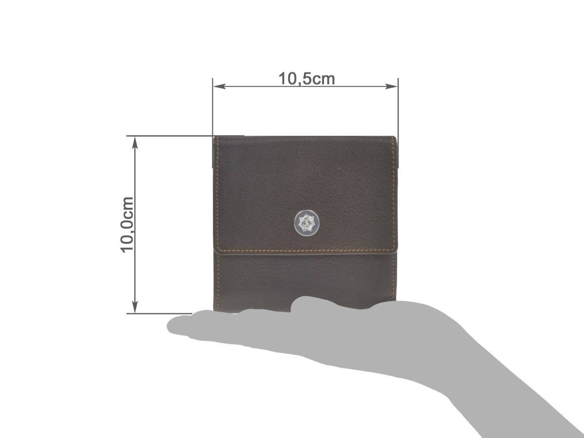 Sonnenleder Geldbörse Prien, Lederbörse, mocca Portemonnaie 10,5x10 3 cm, Kartenfächer